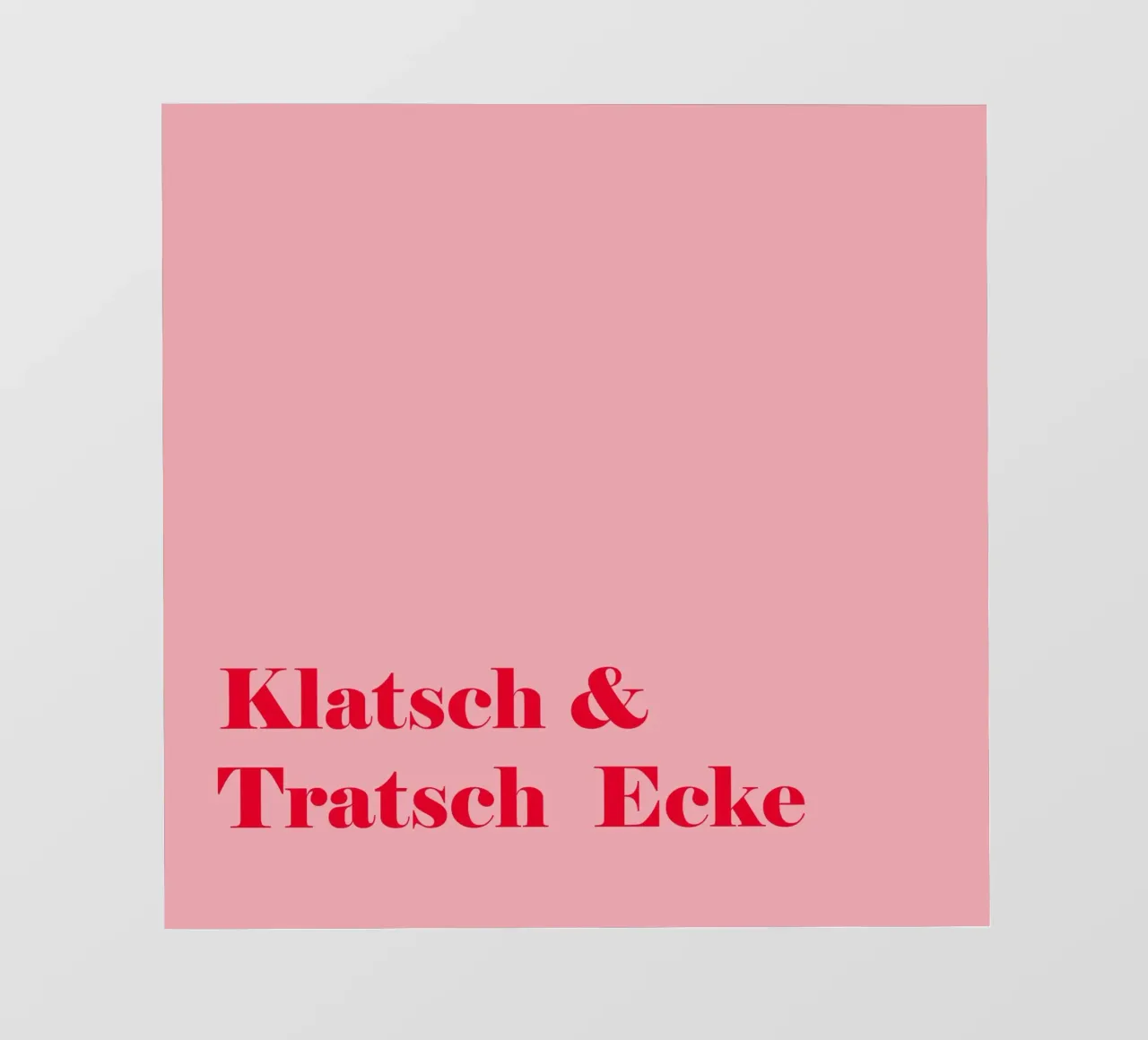 Gossip corner in raspberry red on pink for summer backlit film by Stilrausch