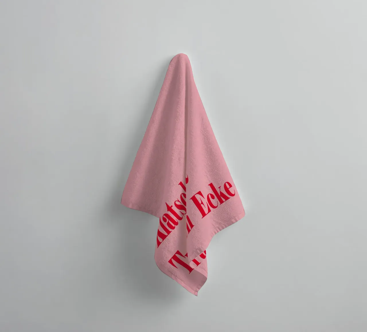 Gossip corner in raspberry red on pink for summer towel by Stilrausch