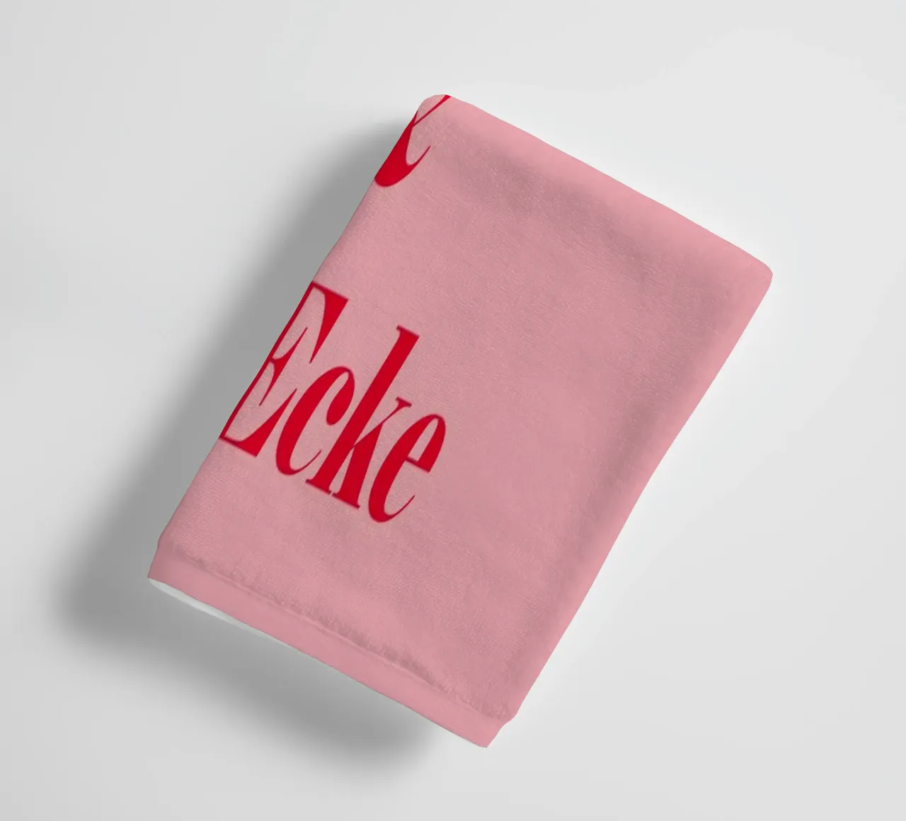 Gossip corner in raspberry red on pink for summer towel by Stilrausch