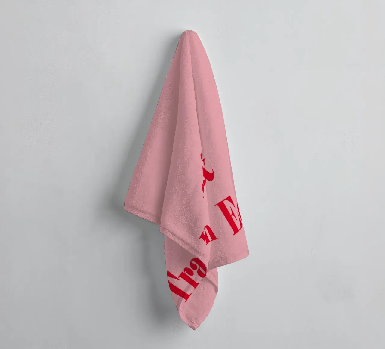 Gossip corner in raspberry red on pink for summer towel by Stilrausch