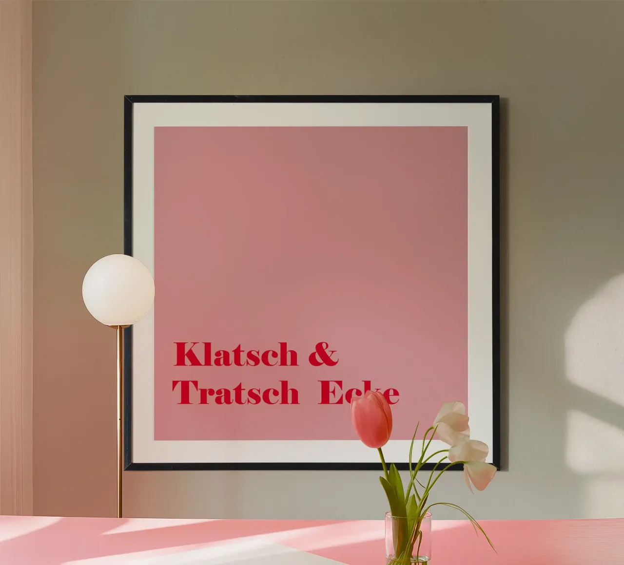 Gossip corner en rojo frambuesa sobre rosa para el verano hahnemühle de Stilrausch