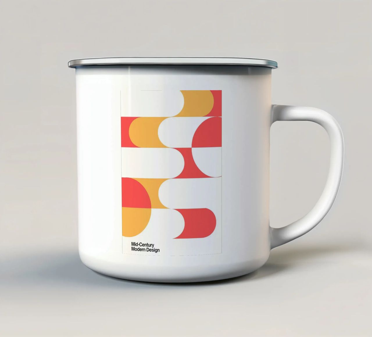 Mid-Century Shapes | Retro Modern Art Print enamel mug by Casa Calm