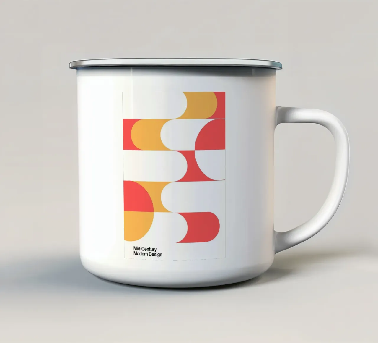 Forme di metà secolo - Stampa d'arte moderna retrò tazza in smalto da Casa Calm