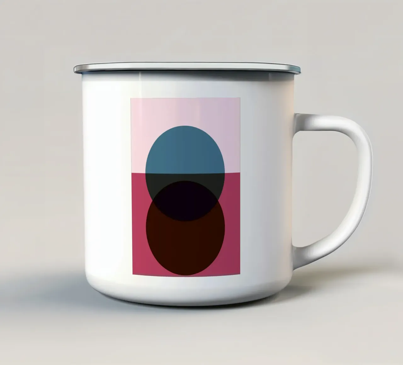 Círculo Abstracto Fusión | Minimal Art Print taza de esmalte de Casa Calm