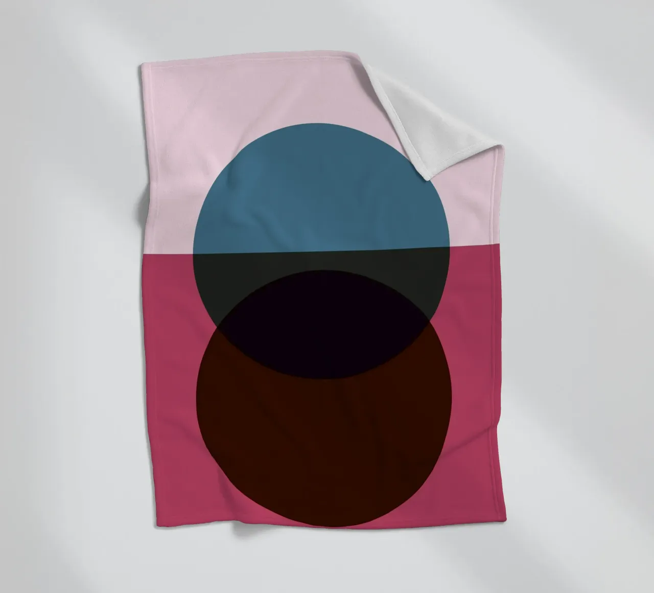 Abstract Circle Fusion | Minimal Art Print fleece blanket by Casa Calm