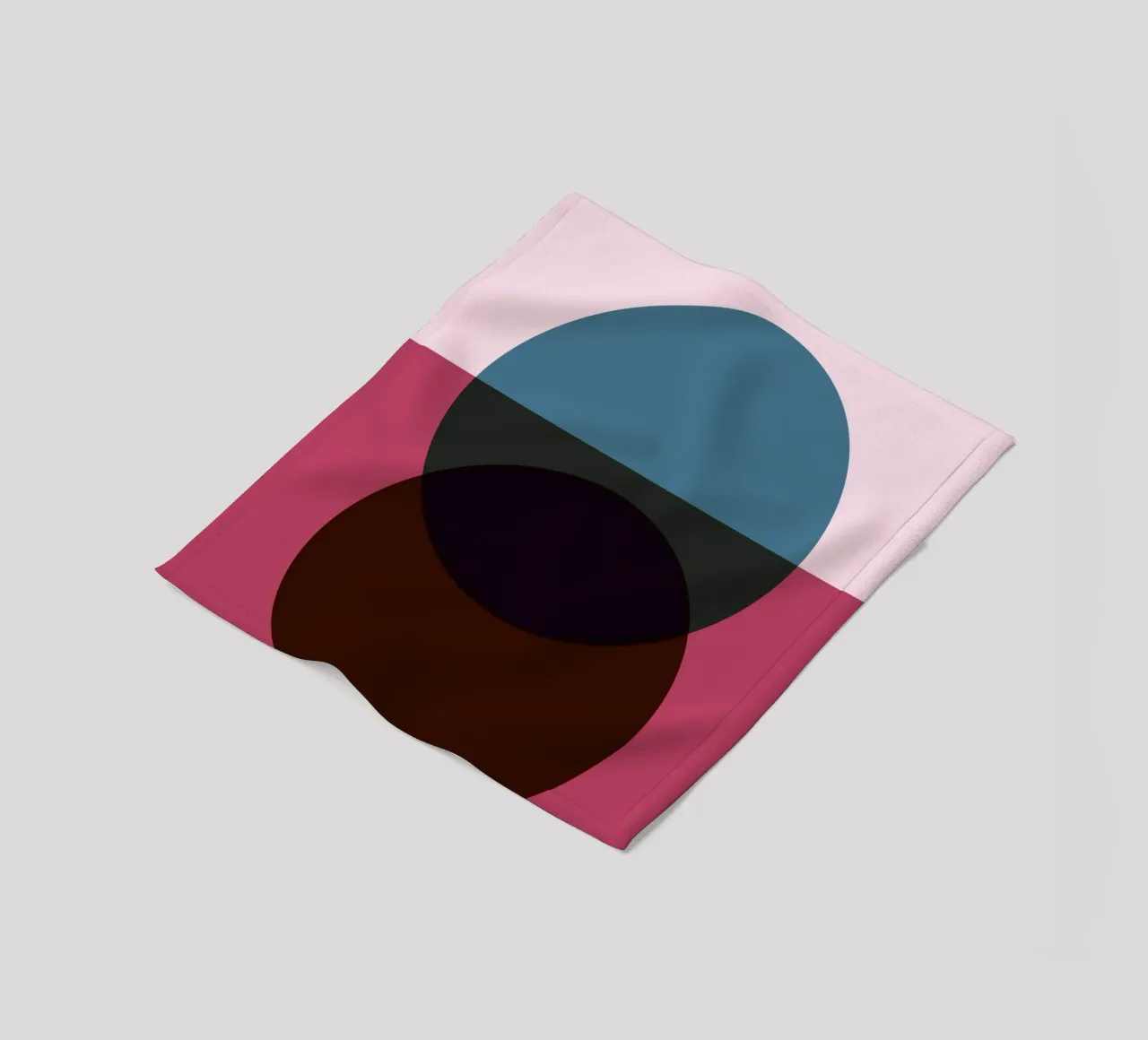 Abstract Circle Fusion | Minimal Art Print fleece blanket by Casa Calm
