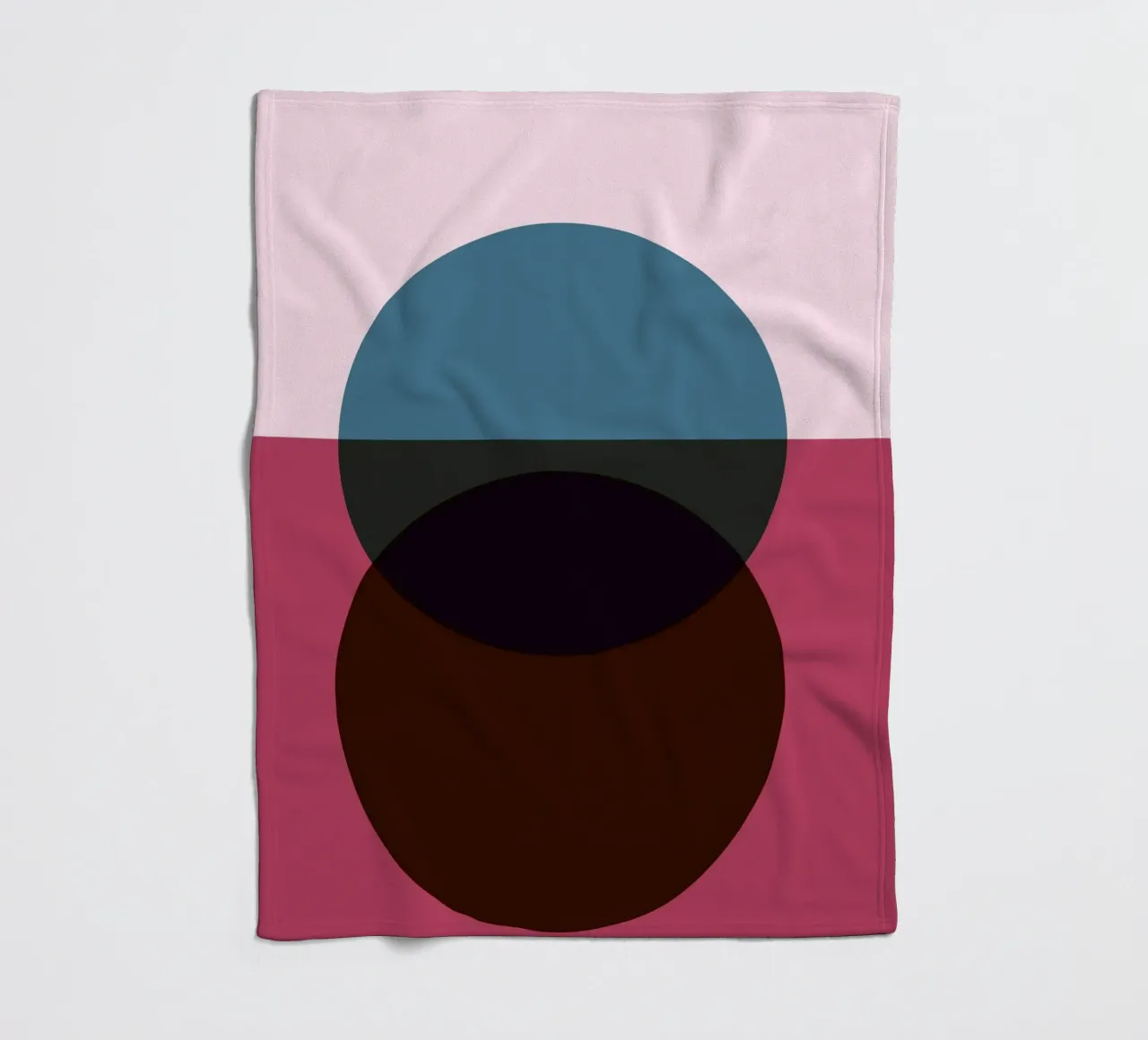 Abstract Circle Fusion | Minimal Art Print fleece blanket by Casa Calm