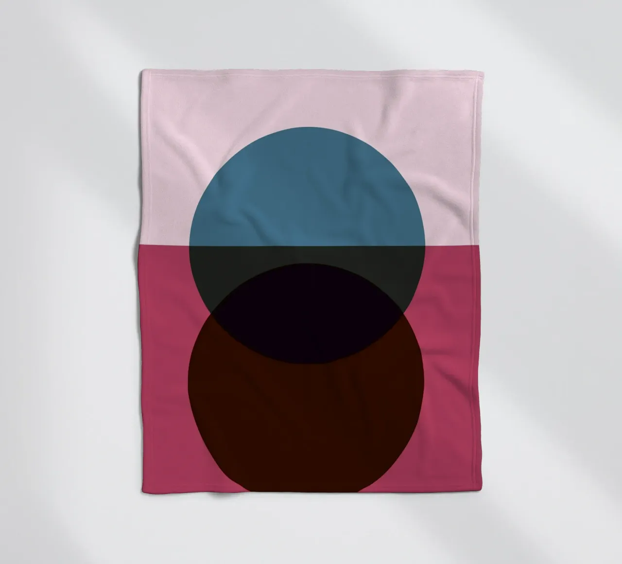 Abstract Circle Fusion | Minimal Art Print fleece blanket by Casa Calm