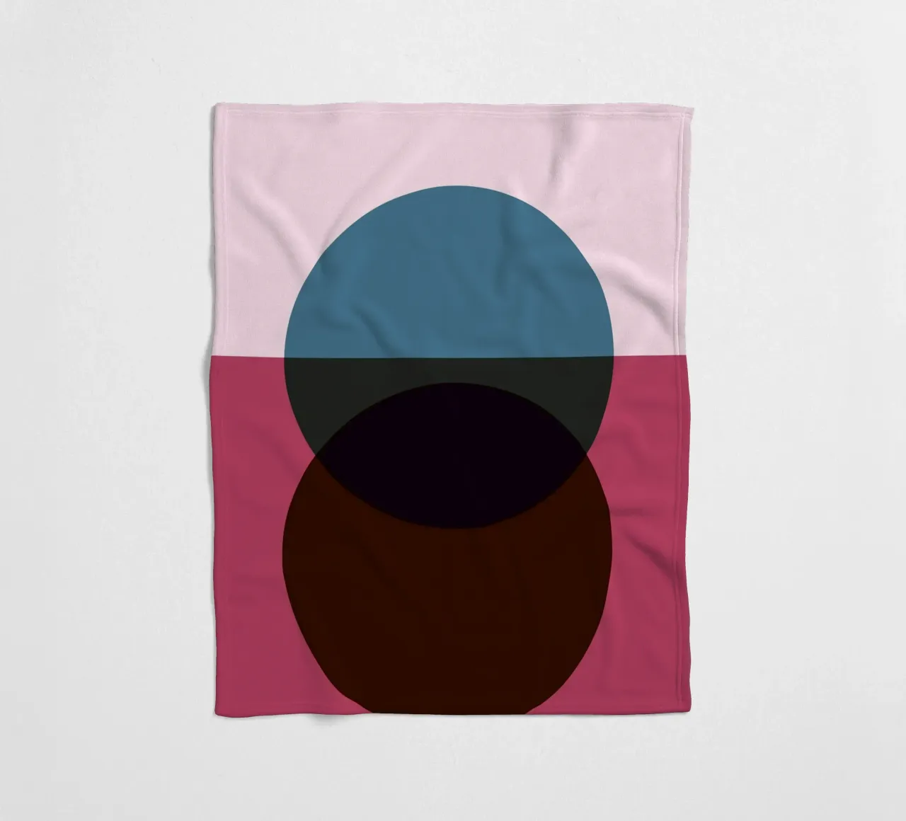 Abstract Circle Fusion | Minimal Art Print fleece blanket by Casa Calm