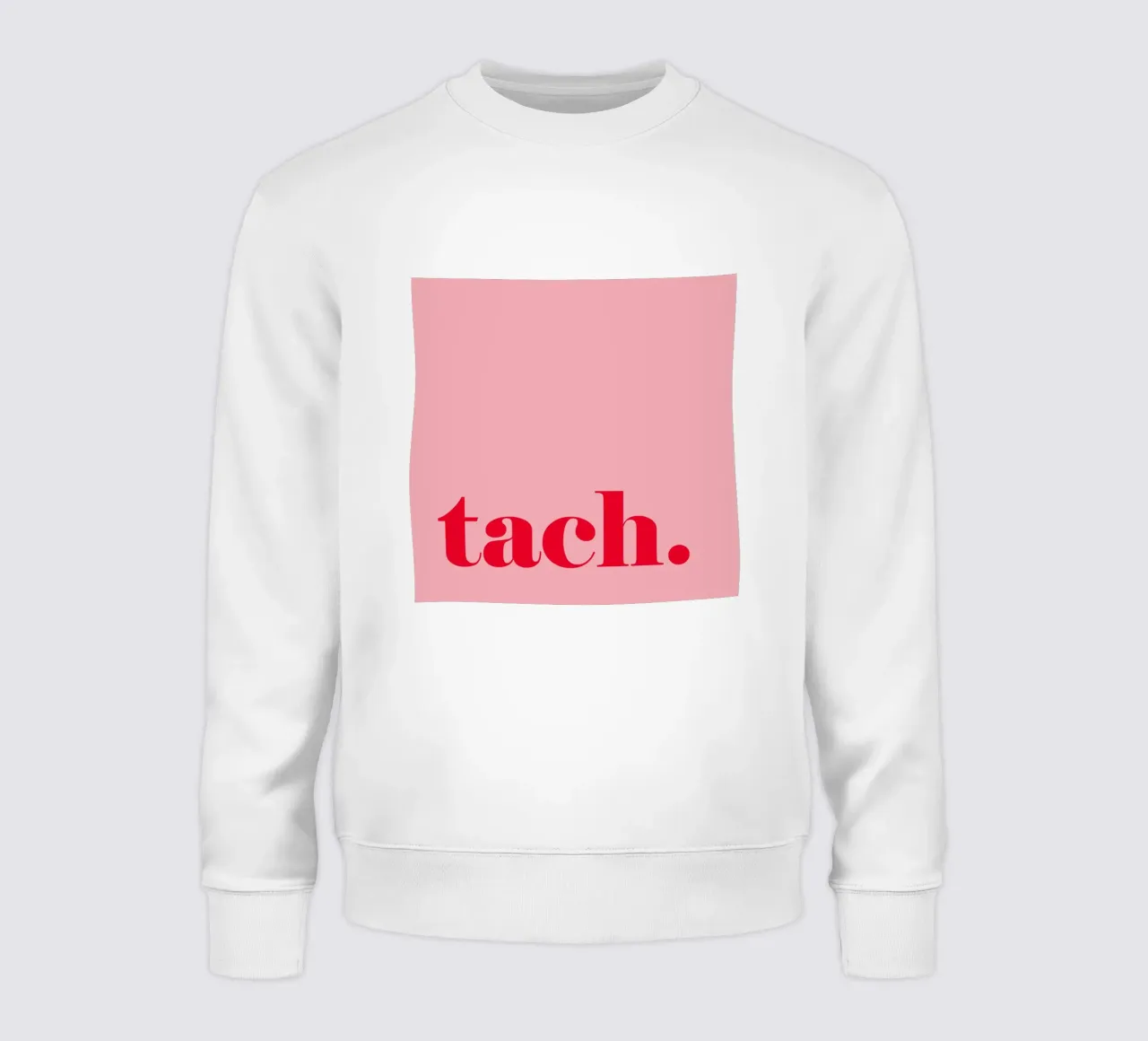 TACH in rosso lampone su rosa - un allegro saluto estivo per la casa felpa da Stilrausch