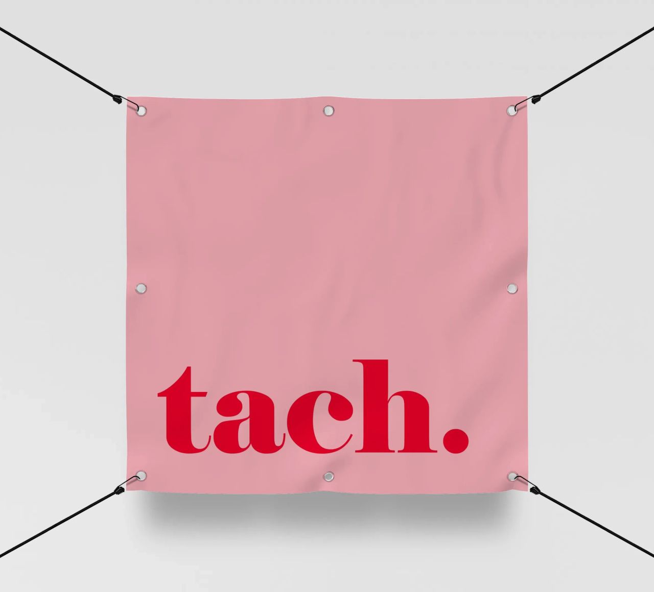 TACH in rosso lampone su rosa - un allegro saluto estivo per la casa telo in pvc da Stilrausch