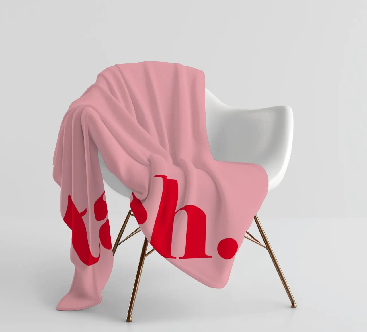 TACH in raspberry red on pink - a cheerful summer greeting for the home fleece blanket by Stilrausch