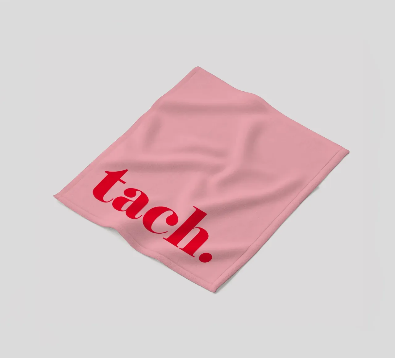 TACH in rosso lampone su rosa - un allegro saluto estivo per la casa coperta in pile da Stilrausch