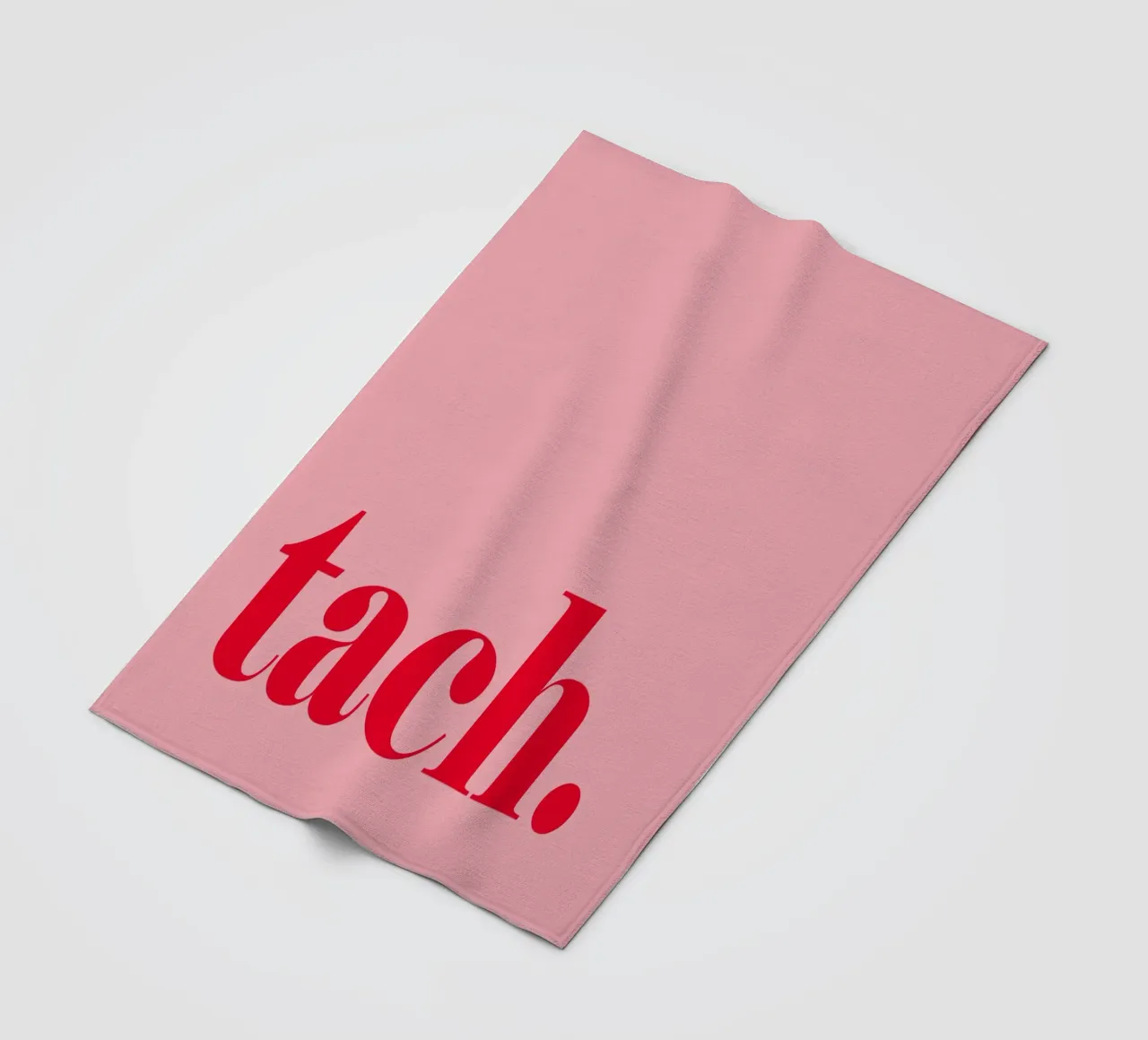 TACH in rosso lampone su rosa - un allegro saluto estivo per la casa coperta in pile da Stilrausch
