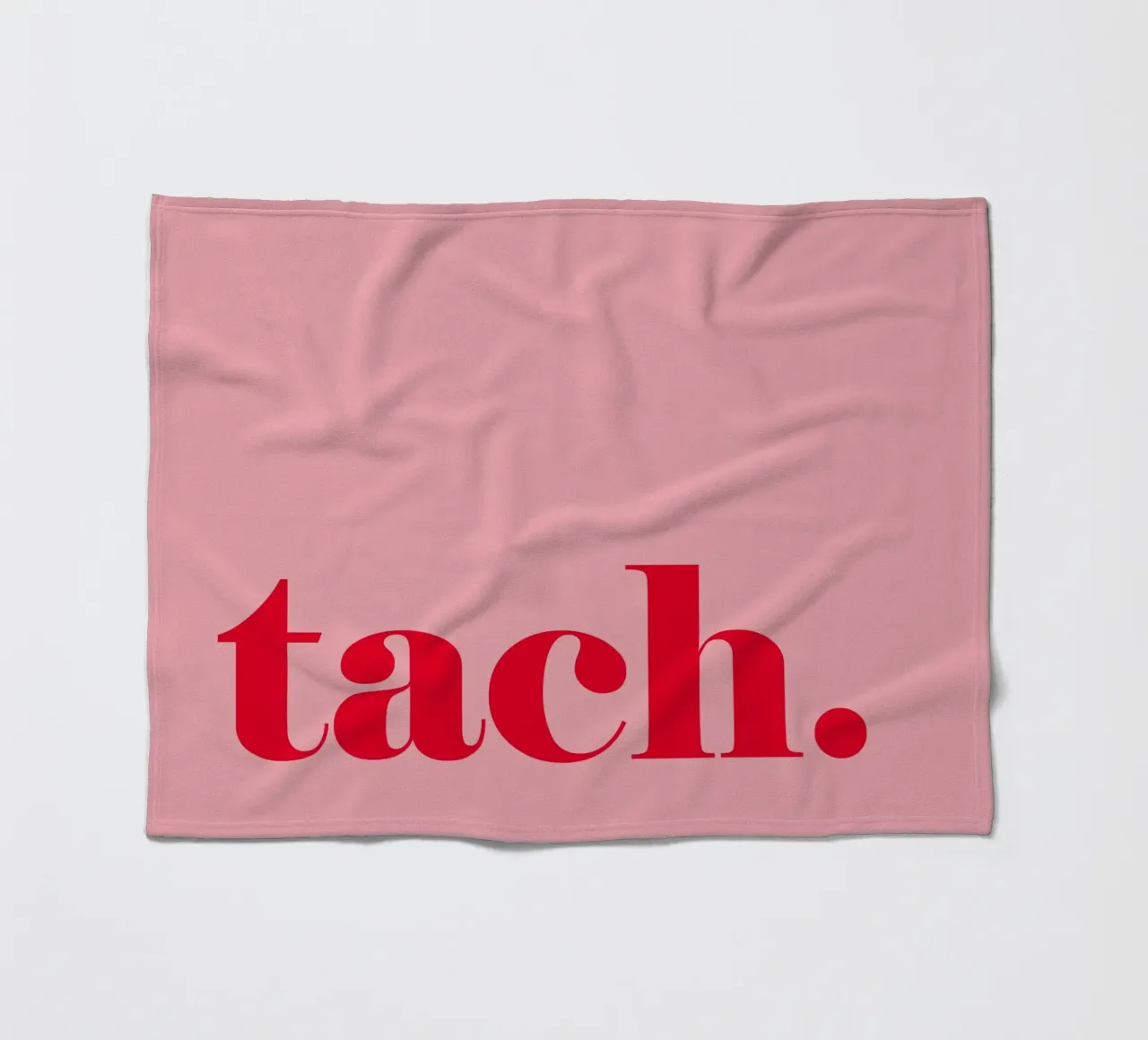 TACH in rosso lampone su rosa - un allegro saluto estivo per la casa coperta in pile da Stilrausch