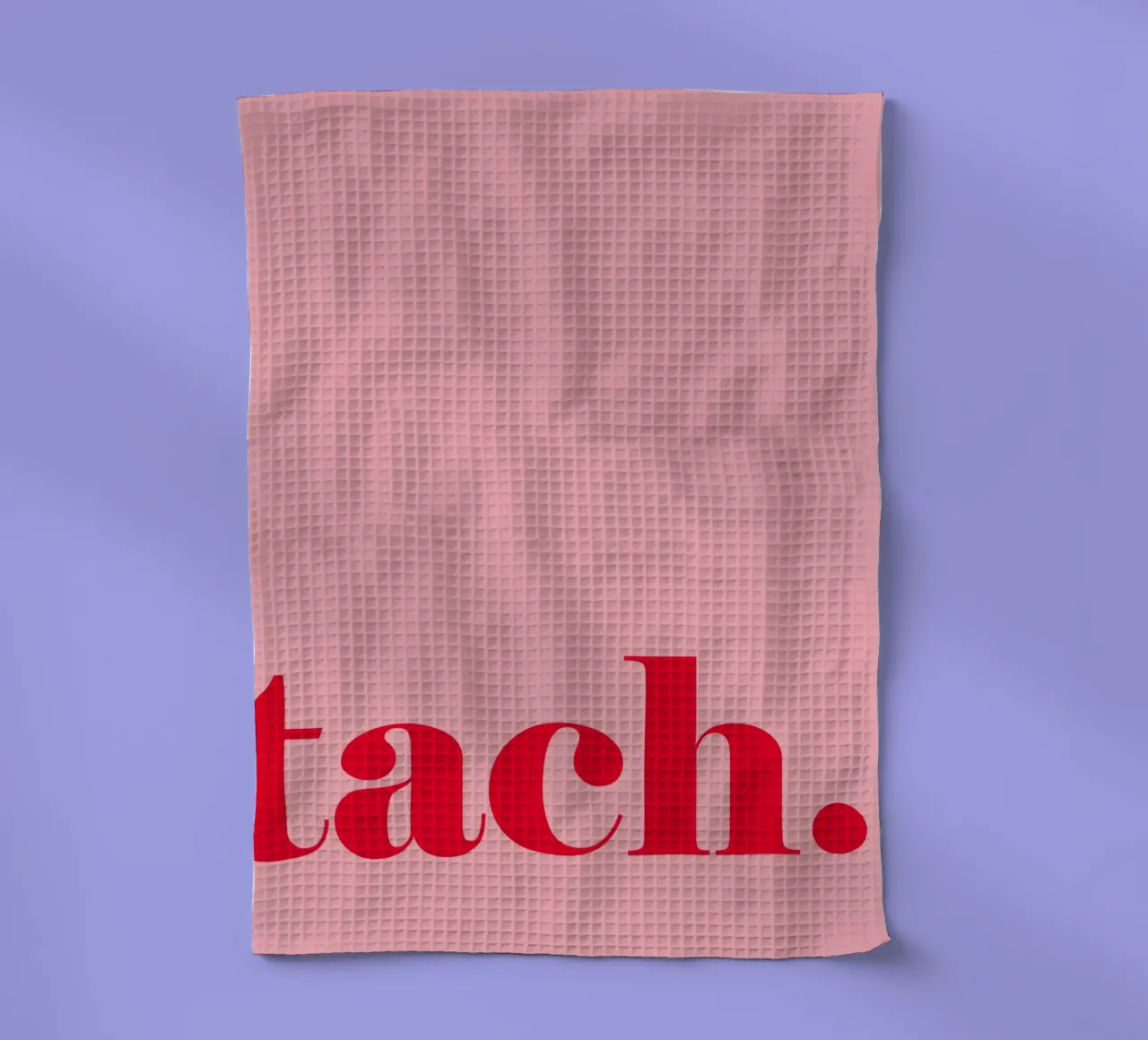 TACH in rosso lampone su rosa - un allegro saluto estivo per la casa canovaccio da cucina da Stilrausch