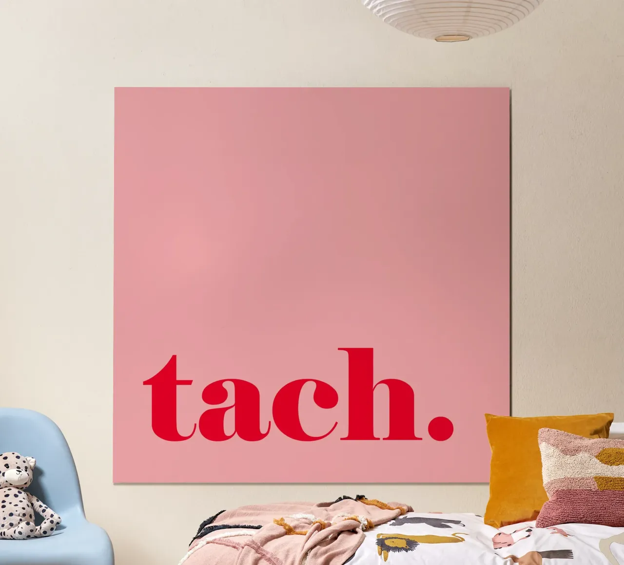 TACH in rosso lampone su rosa - un allegro saluto estivo per la casa carta hahnemühle da Stilrausch