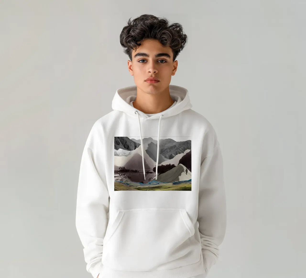 Phantom Range | Press Play Kunstdruck Collage Hoodie von Press Play Art Prints