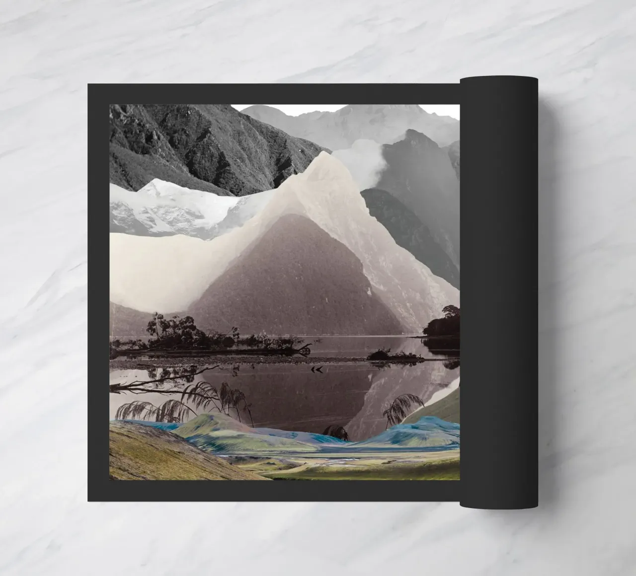 Phantom Range | Press Play Art Print Collage doormat by Press Play Art Prints