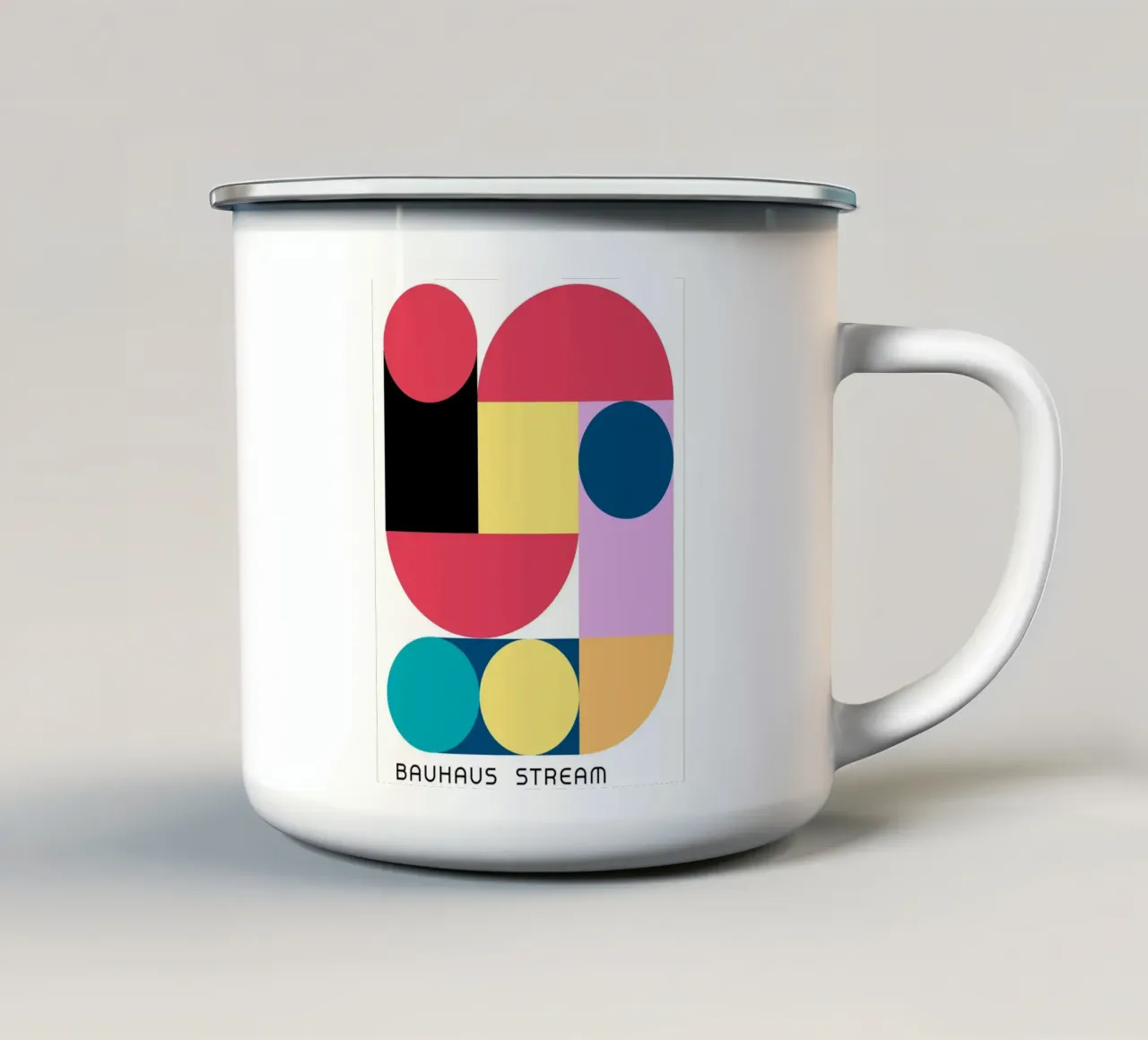 Flusso Bauhaus Progettazione grafica tazza in smalto da Casa Calm