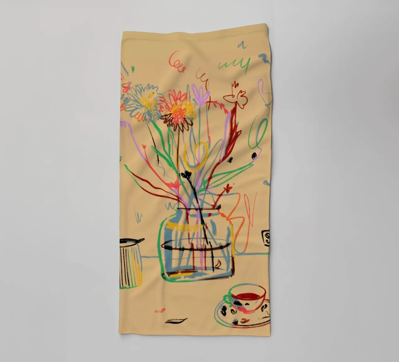 Flower Festival towel by Sandra Poliakov