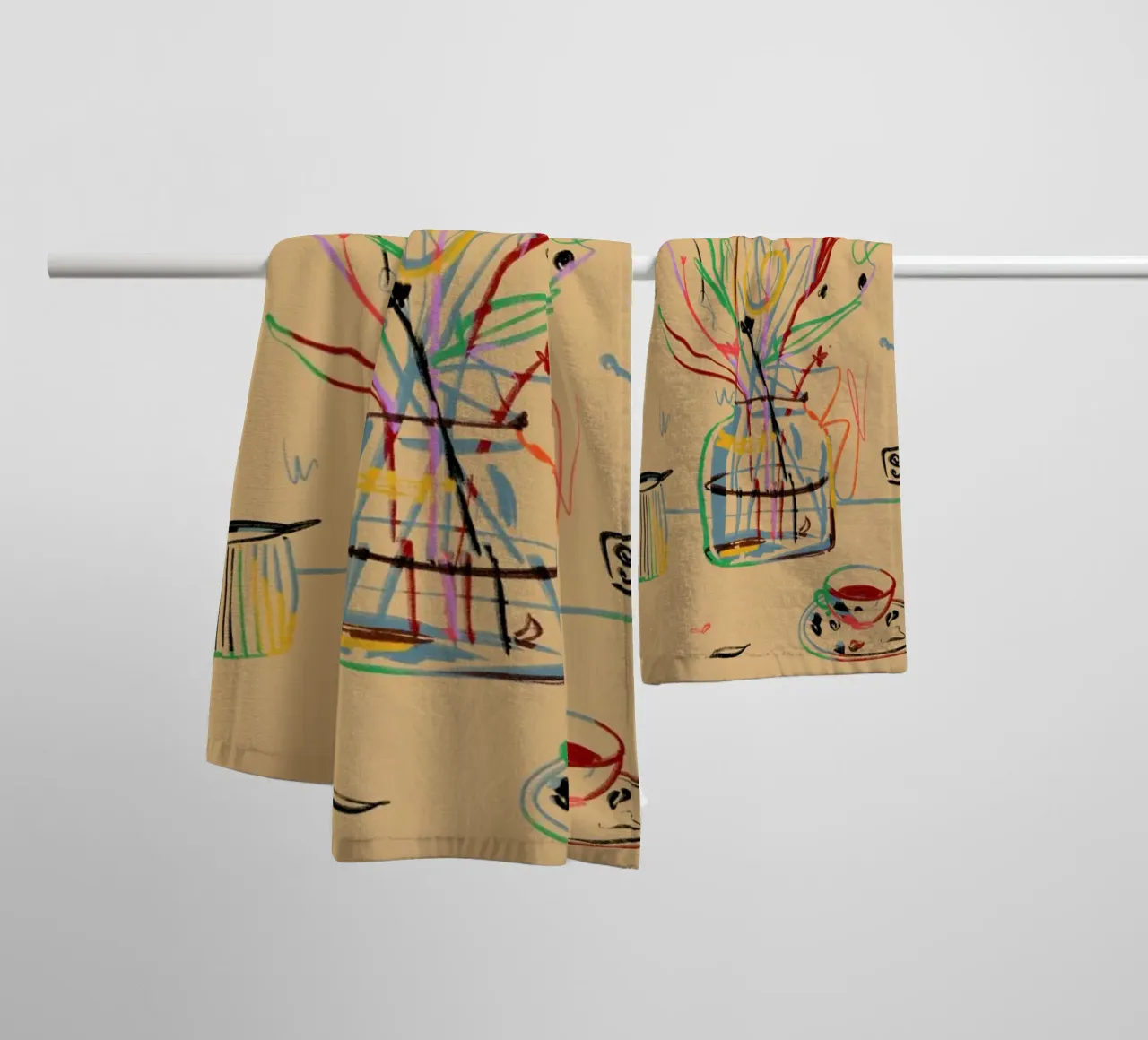 Flower Festival towel by Sandra Poliakov