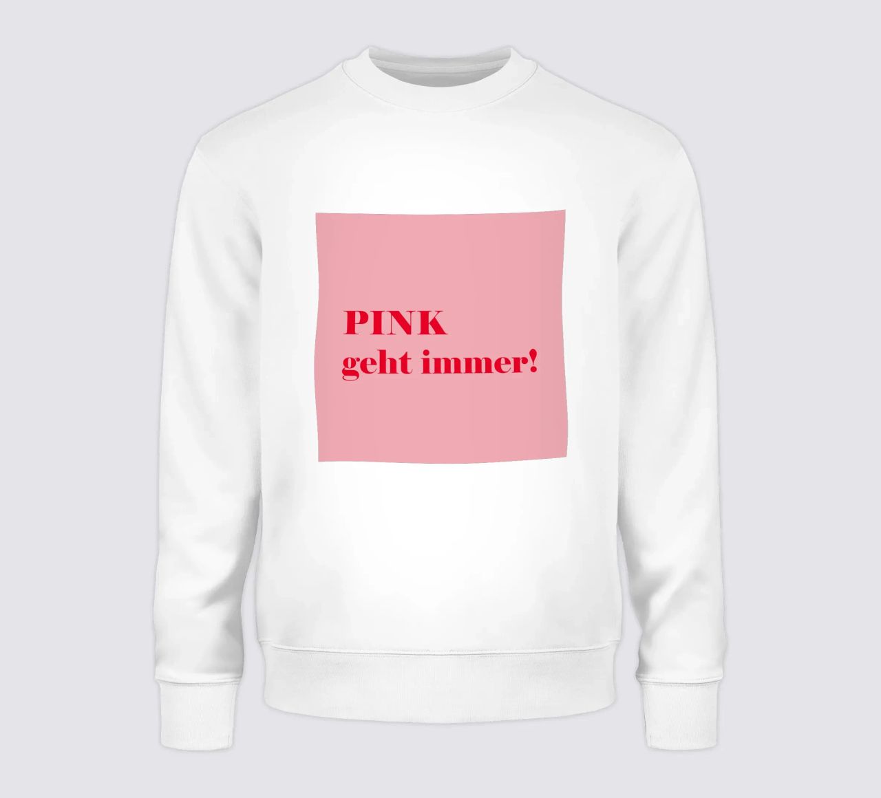 Pink always works - a cheerful statement in raspberry red for the sweatshirt by Stilrausch