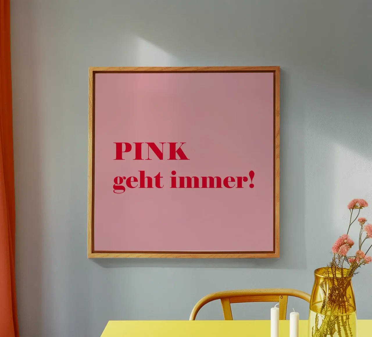 Pink always works - a cheerful statement in raspberry red for the acrylic glass by Stilrausch