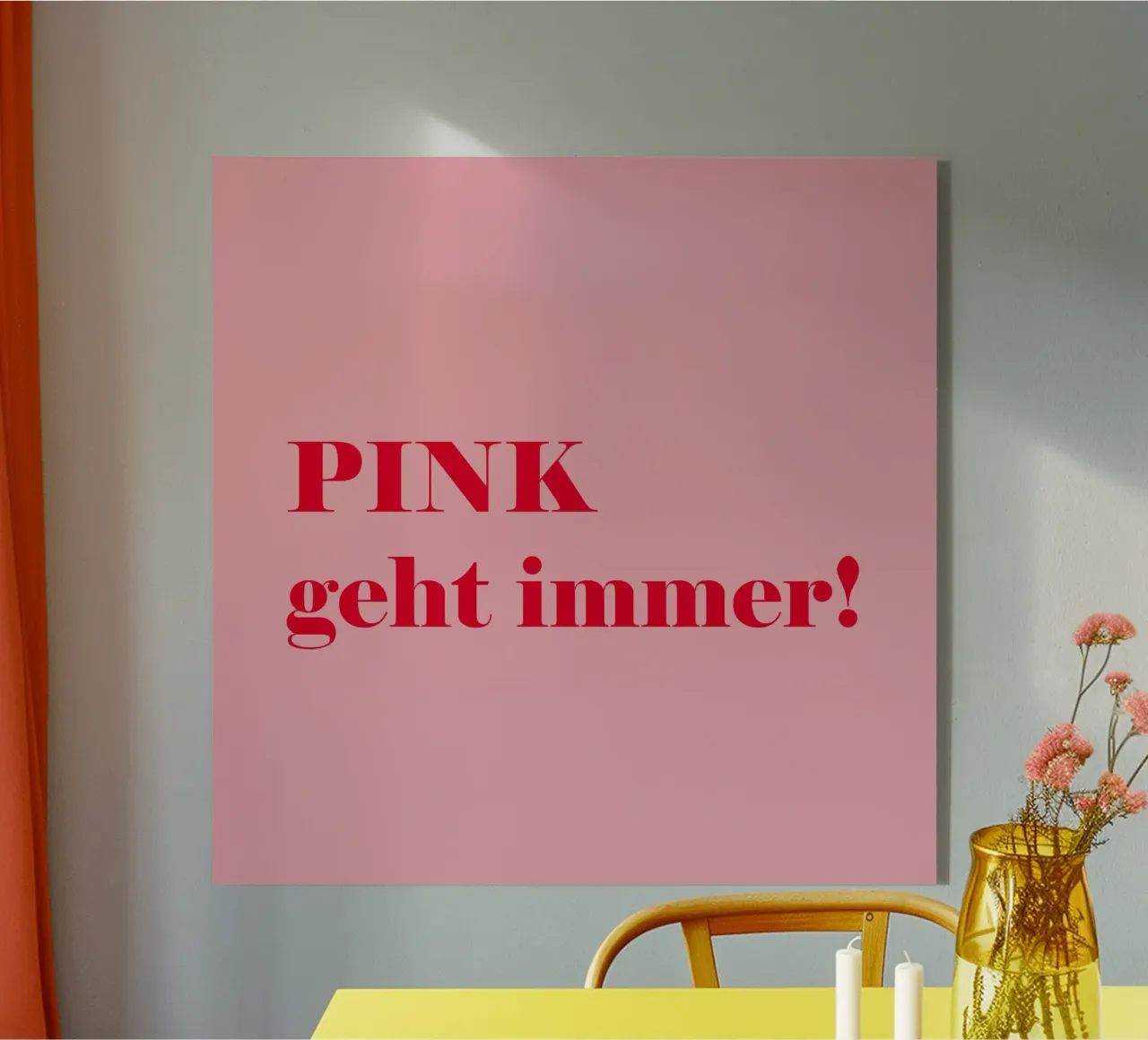 Pink always works - a cheerful statement in raspberry red for the acrylic glass by Stilrausch