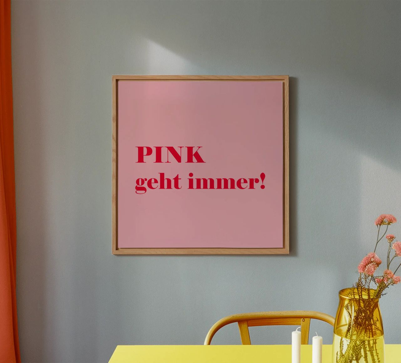 Pink always works - a cheerful statement in raspberry red for the alu-dibond by Stilrausch