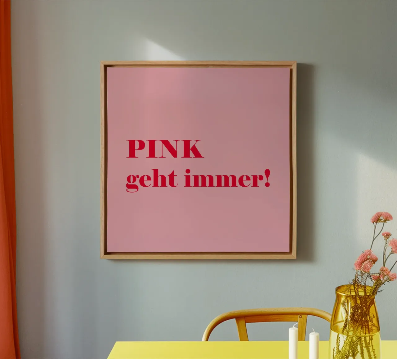 Pink always works - a cheerful statement in raspberry red for the canvas by Stilrausch