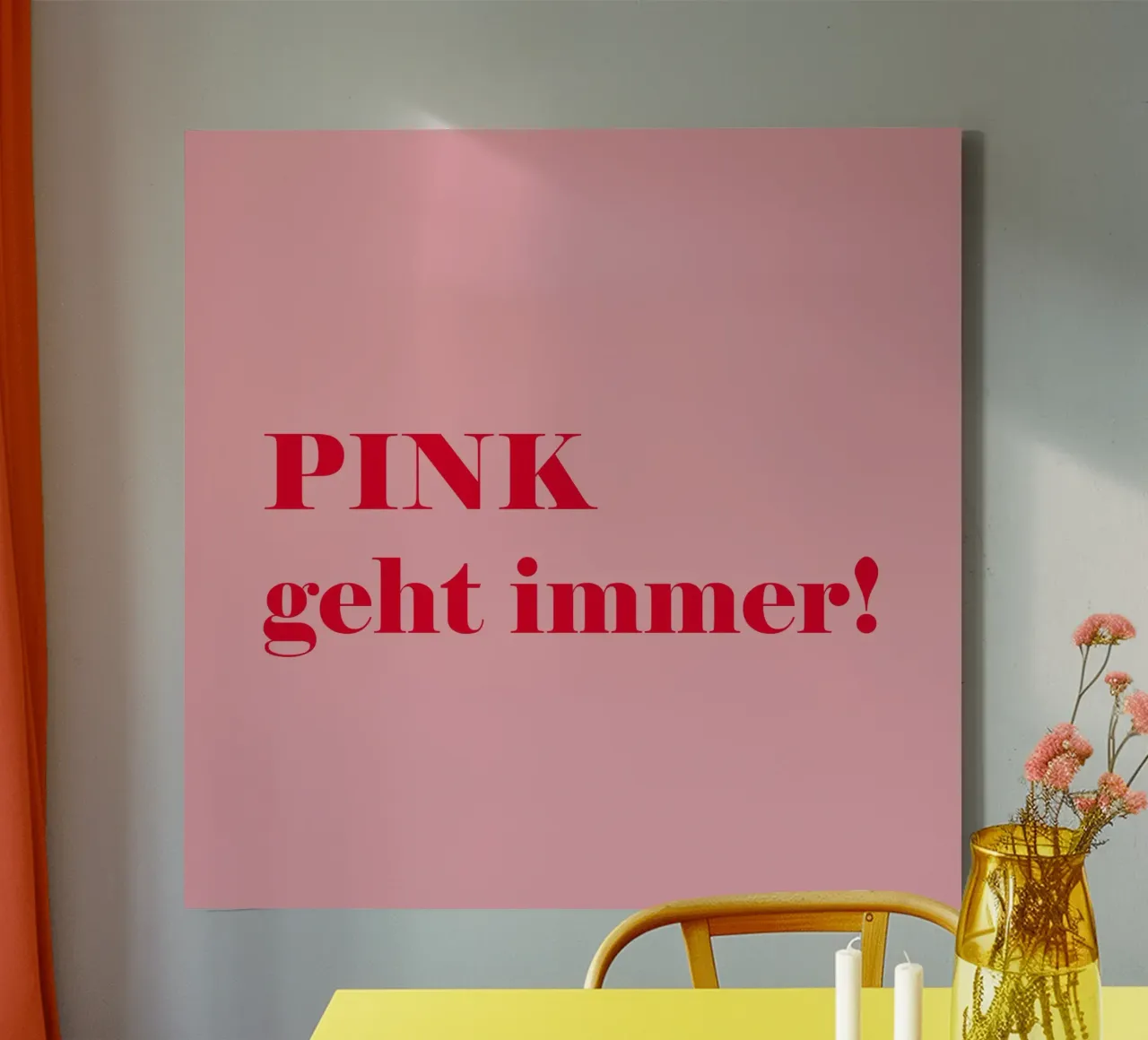 Pink always works - a cheerful statement in raspberry red for the canvas by Stilrausch