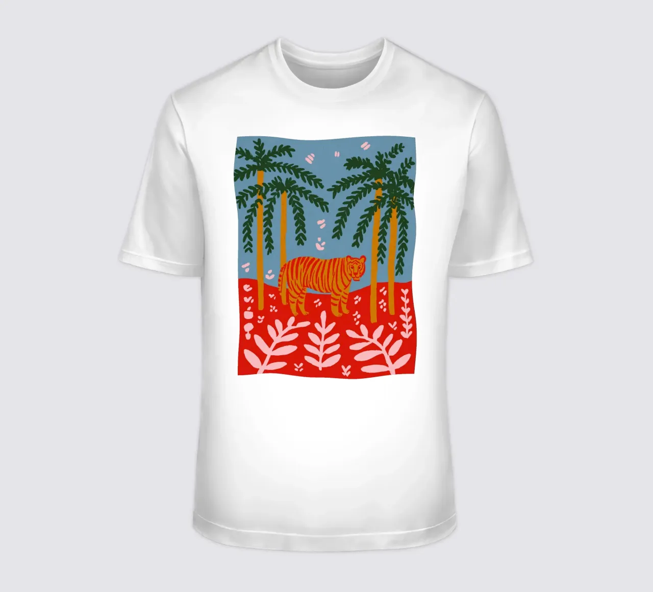 Tiger Under Palms t-shirt da treechild