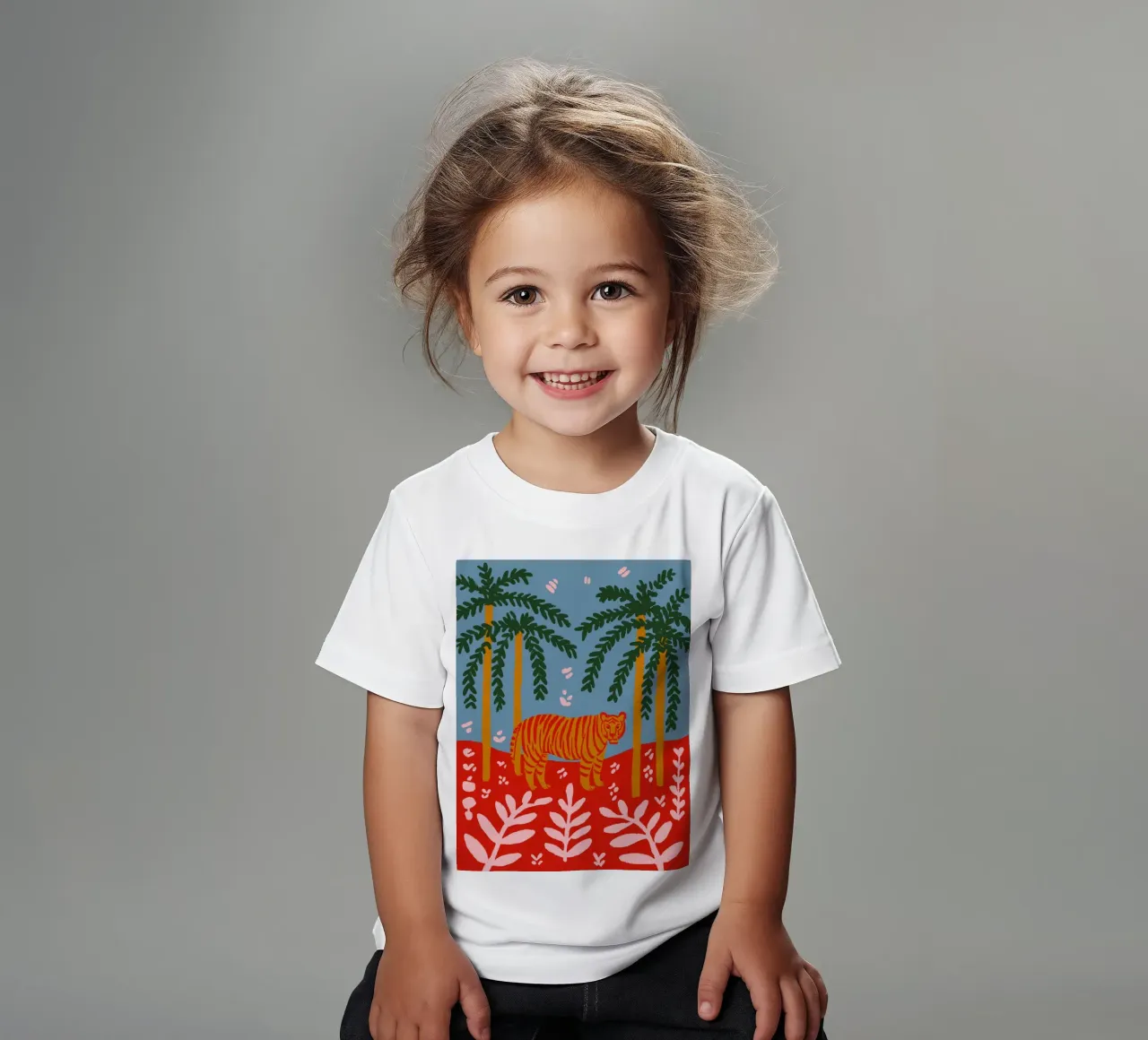 Tiger Under Palms t-shirt enfant de treechild