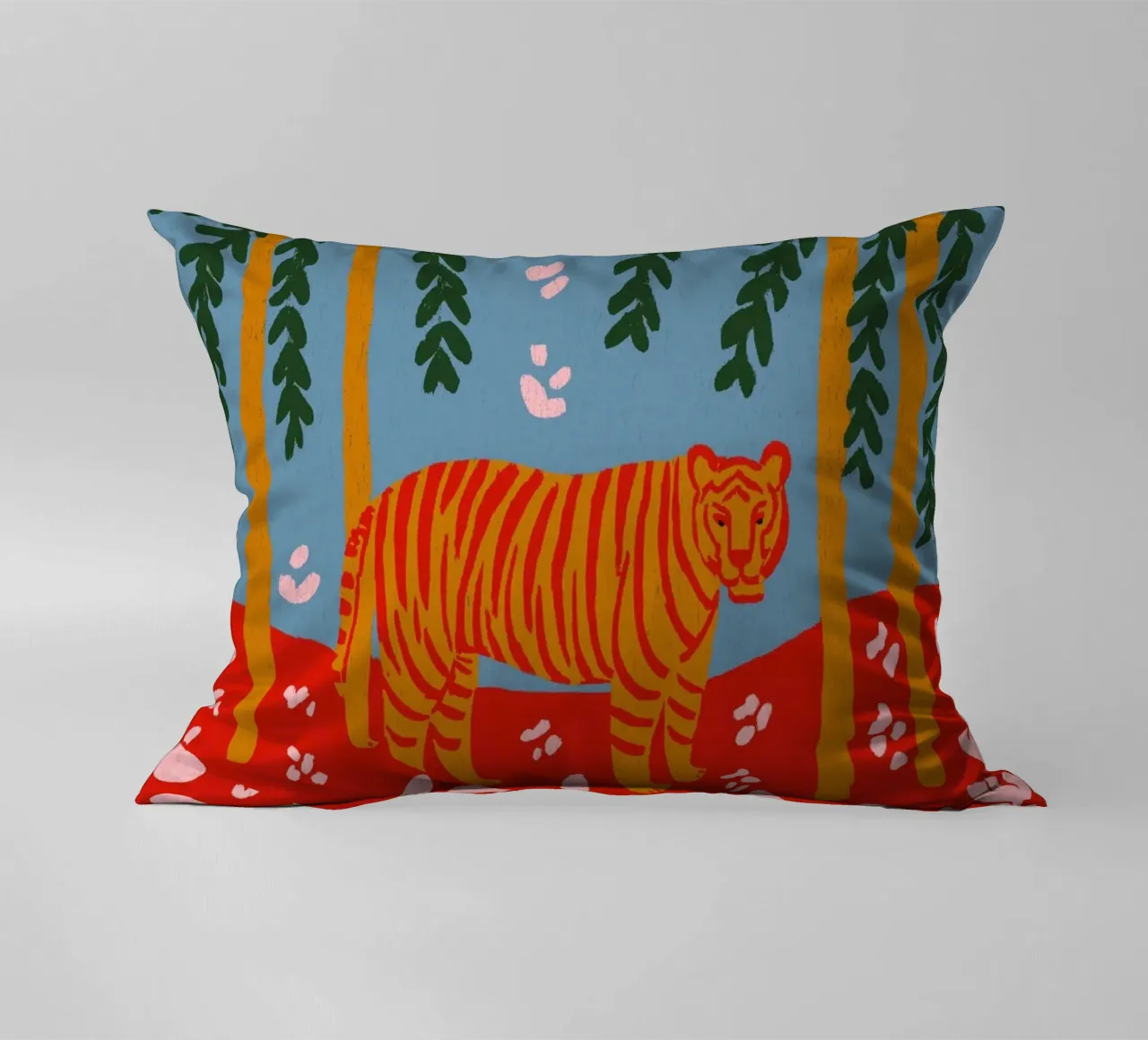 Tiger Under Palms cuscino da treechild