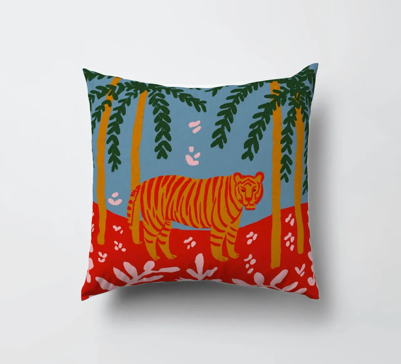 Tiger Under Palms cuscino da treechild