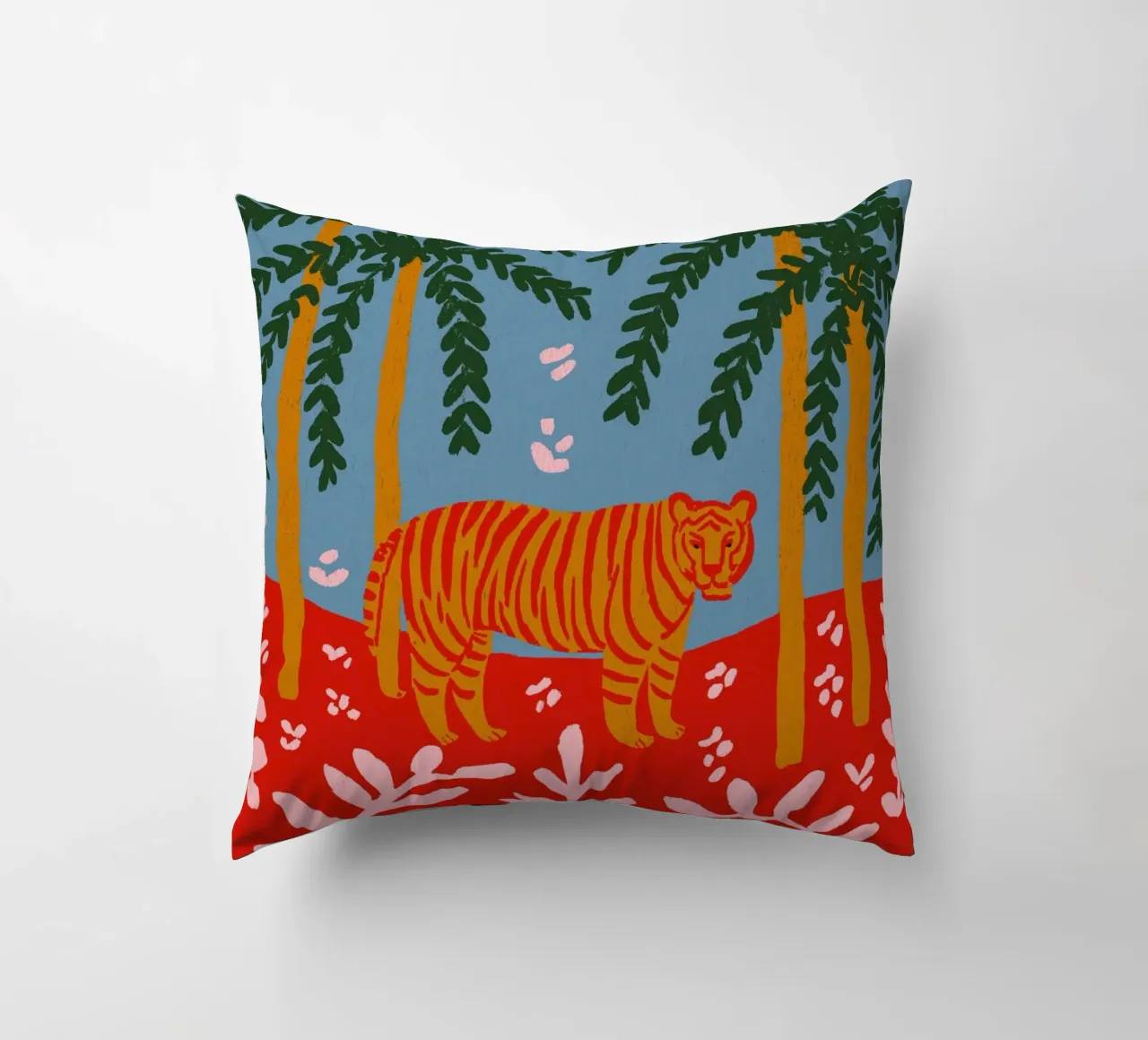 Tiger Under Palms cuscino da treechild