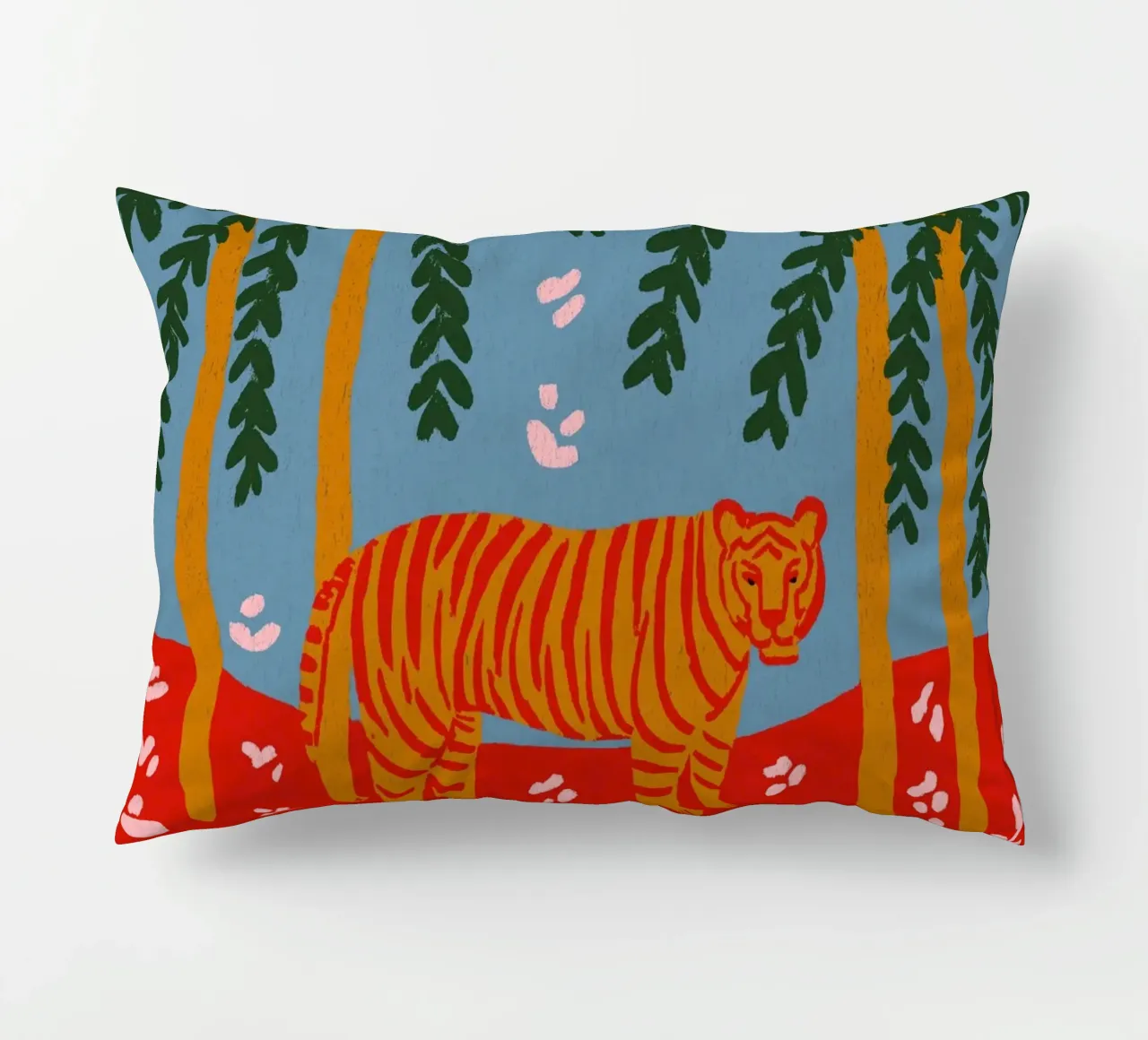 Tiger Under Palms cuscino da treechild