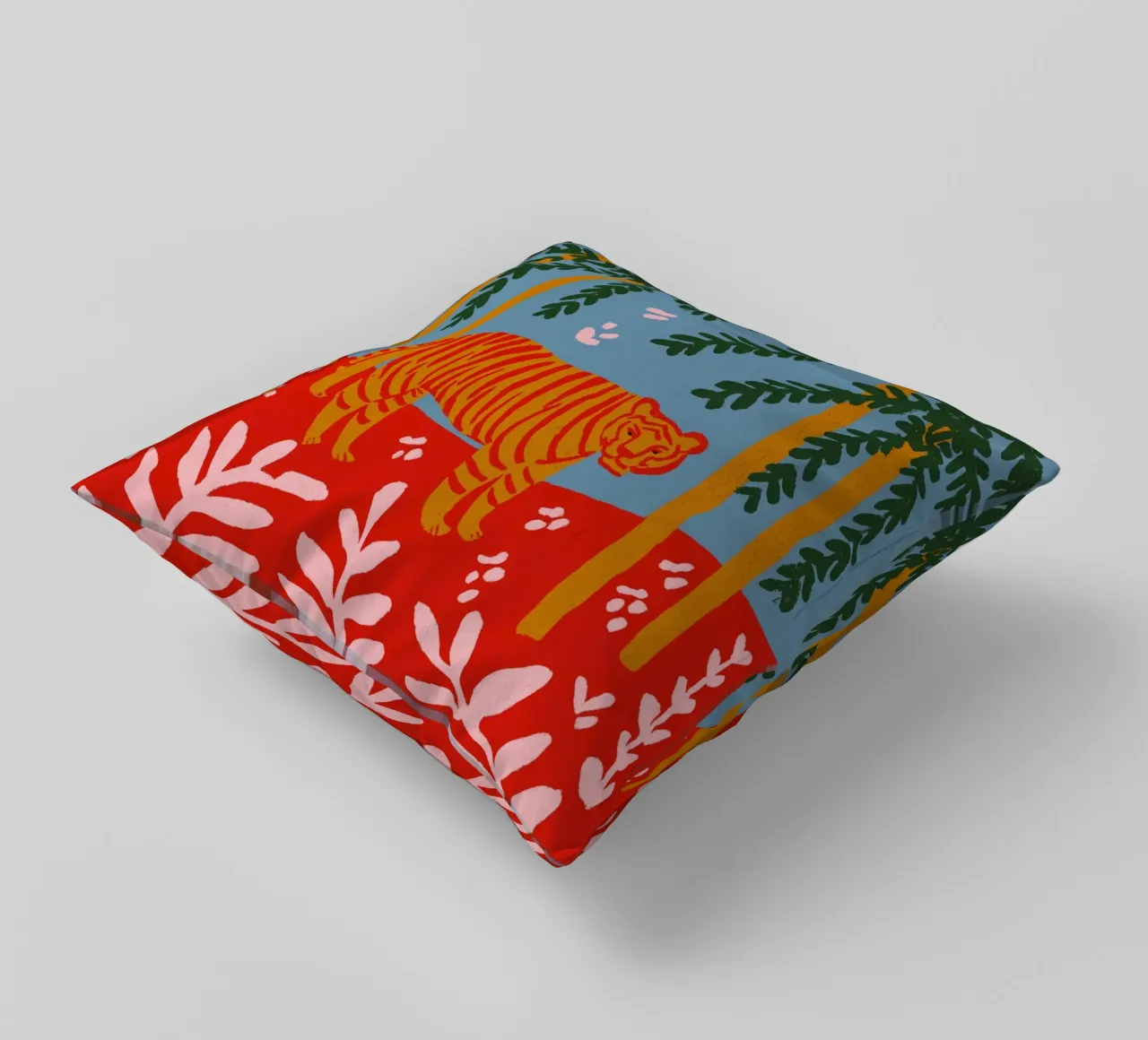 Tiger Under Palms cuscino da treechild