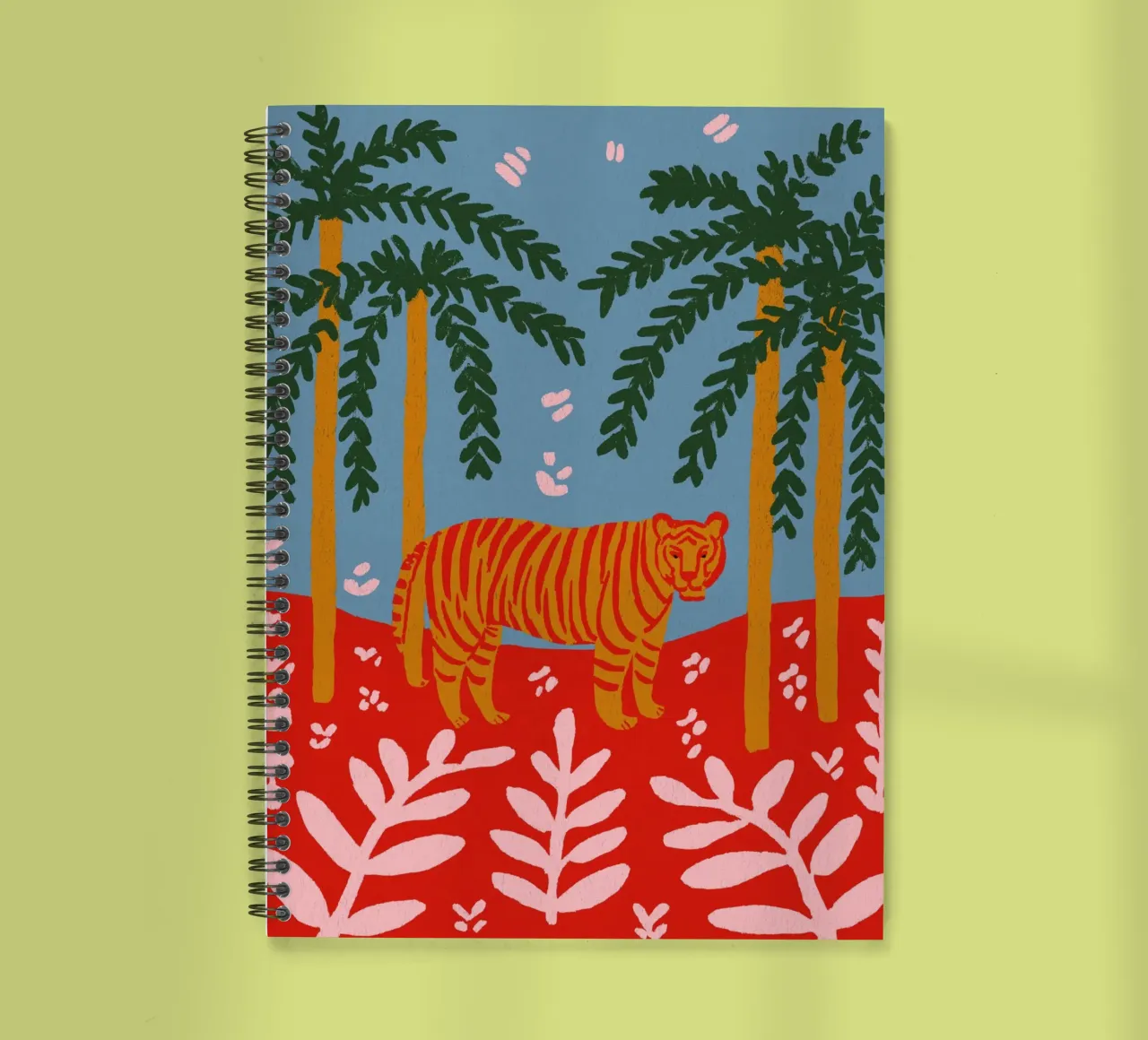 Tiger Under Palms spiral notebook by treechild