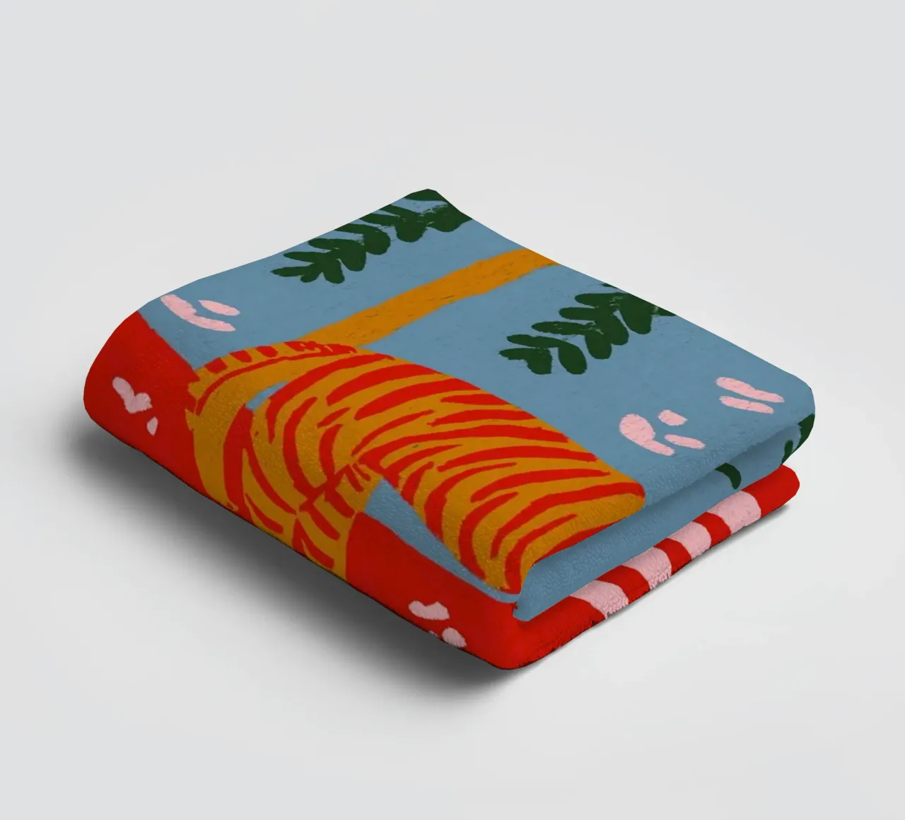 Tiger Under Palms asciugamano da bagno da treechild