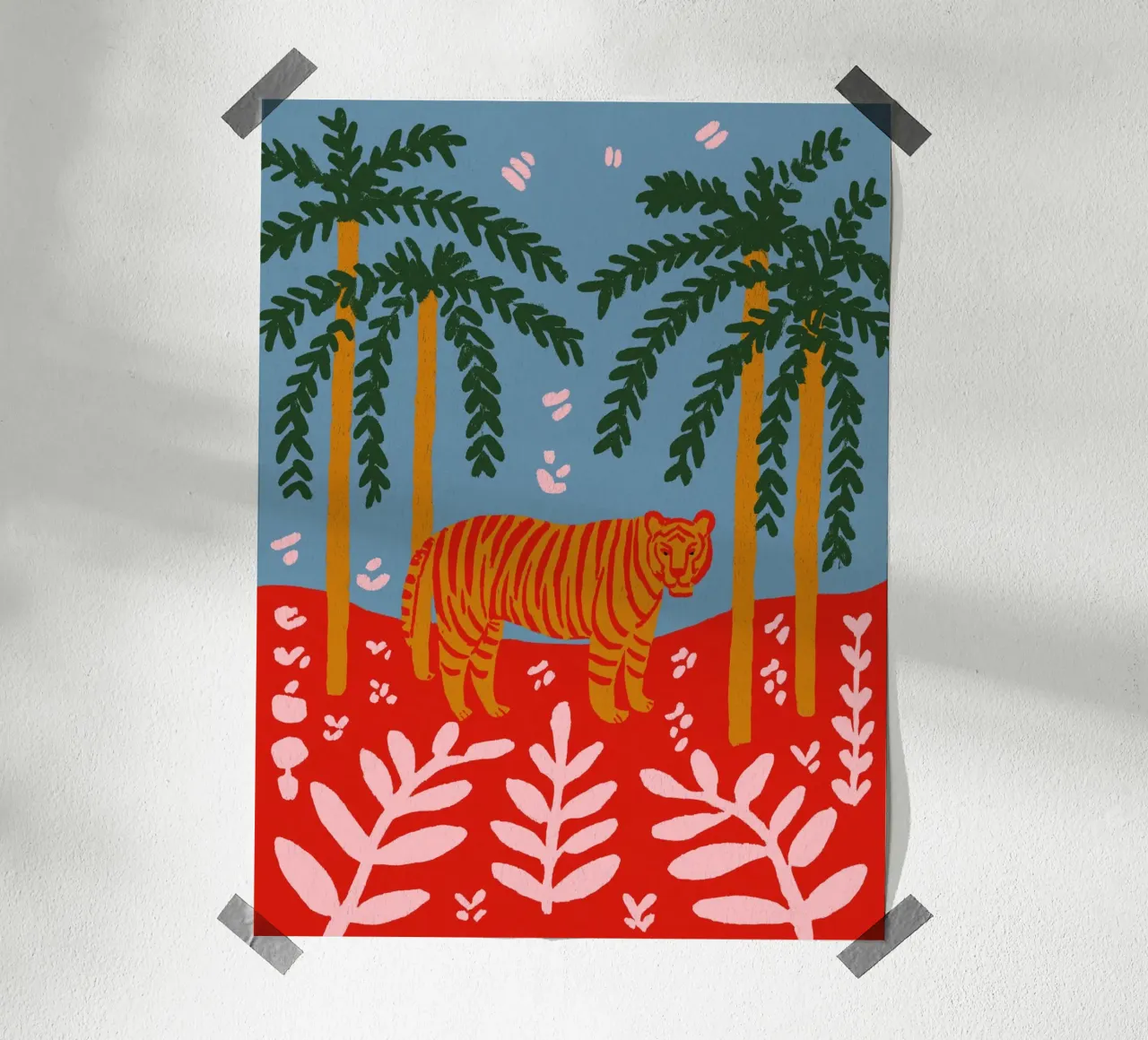 Tiger Under Palms poster da treechild