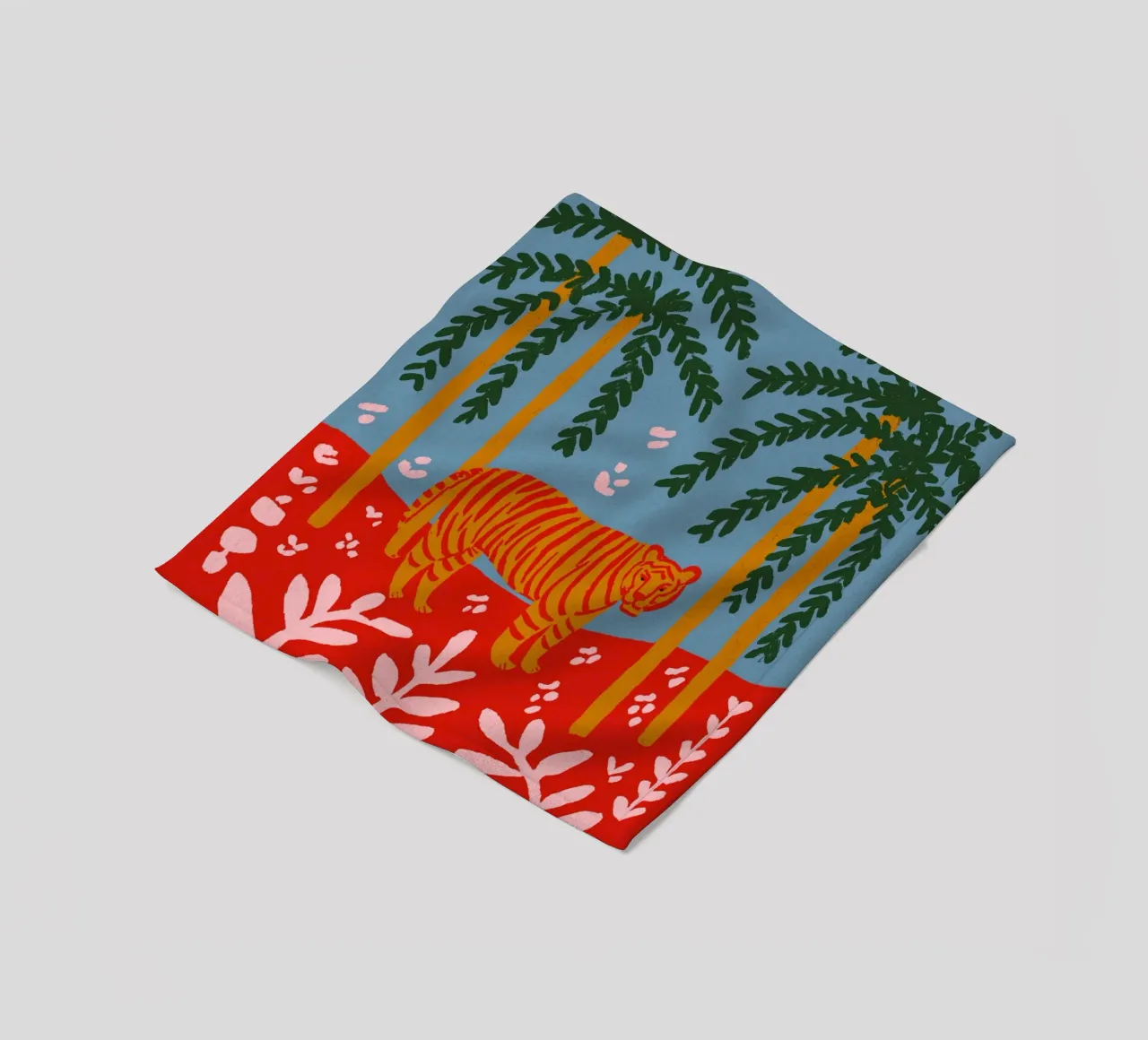 Tiger Under Palms coperta in pile da treechild