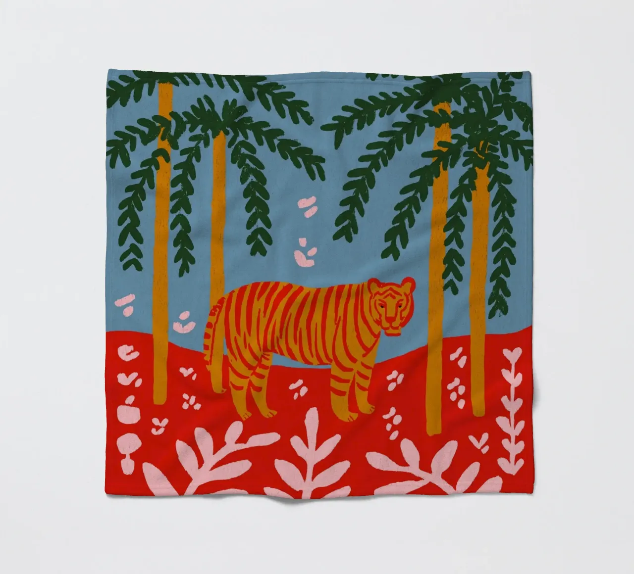 Tiger Under Palms coperta in pile da treechild