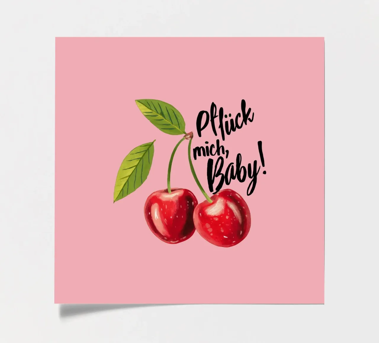 Pick me baby - statement in strawberry red on pink sticker sheet by Stilrausch