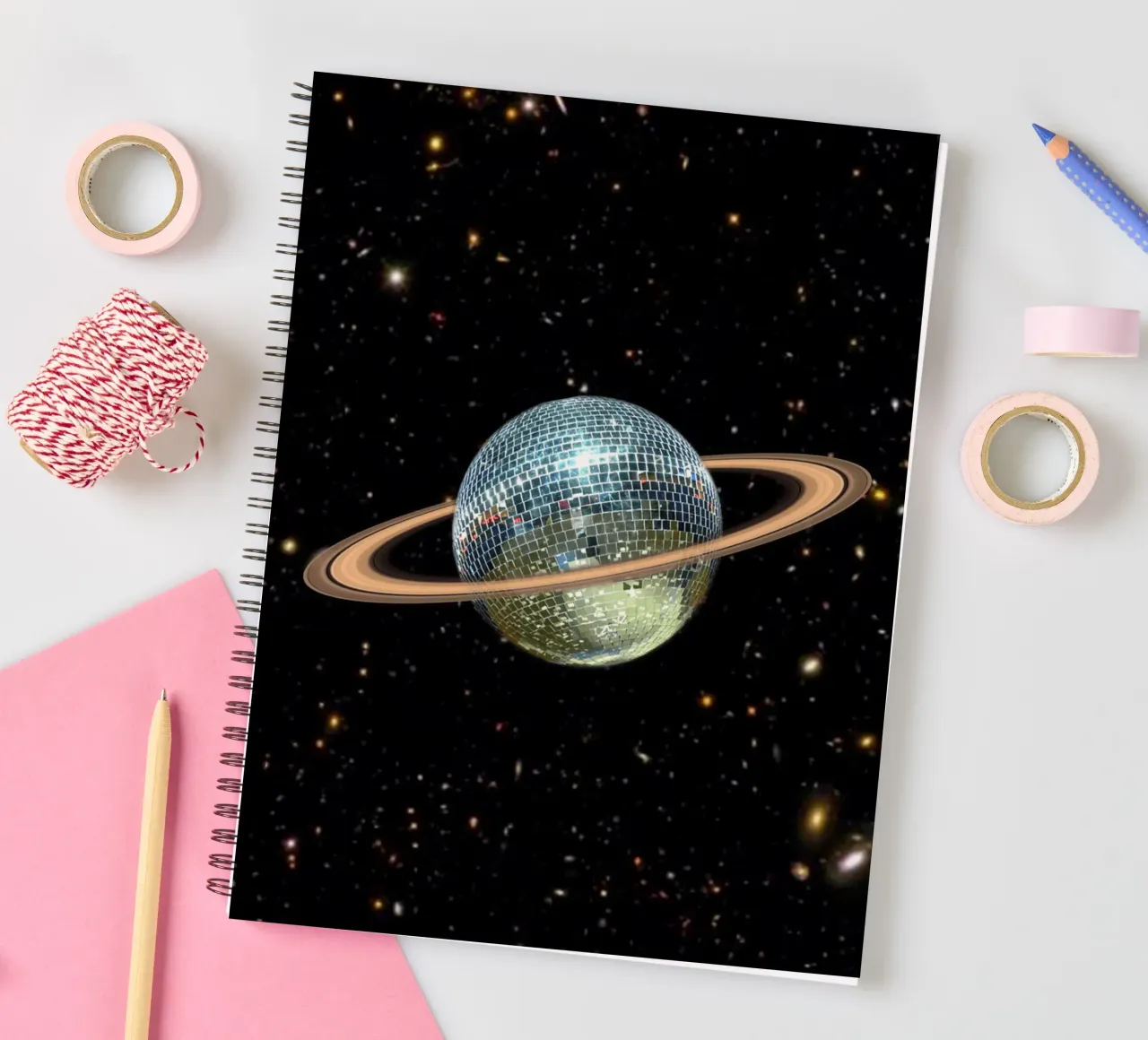 Saturn Disco spiral notebook by MsGonzalez