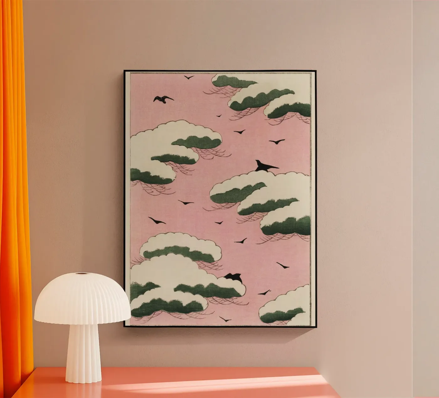 Pink sky illustration plexiglass da vintageshop