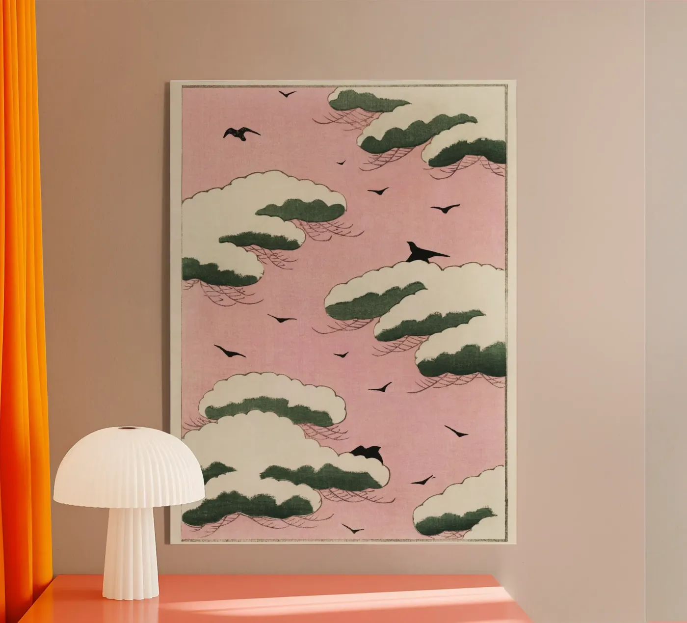 Pink sky illustration plexiglass da vintageshop