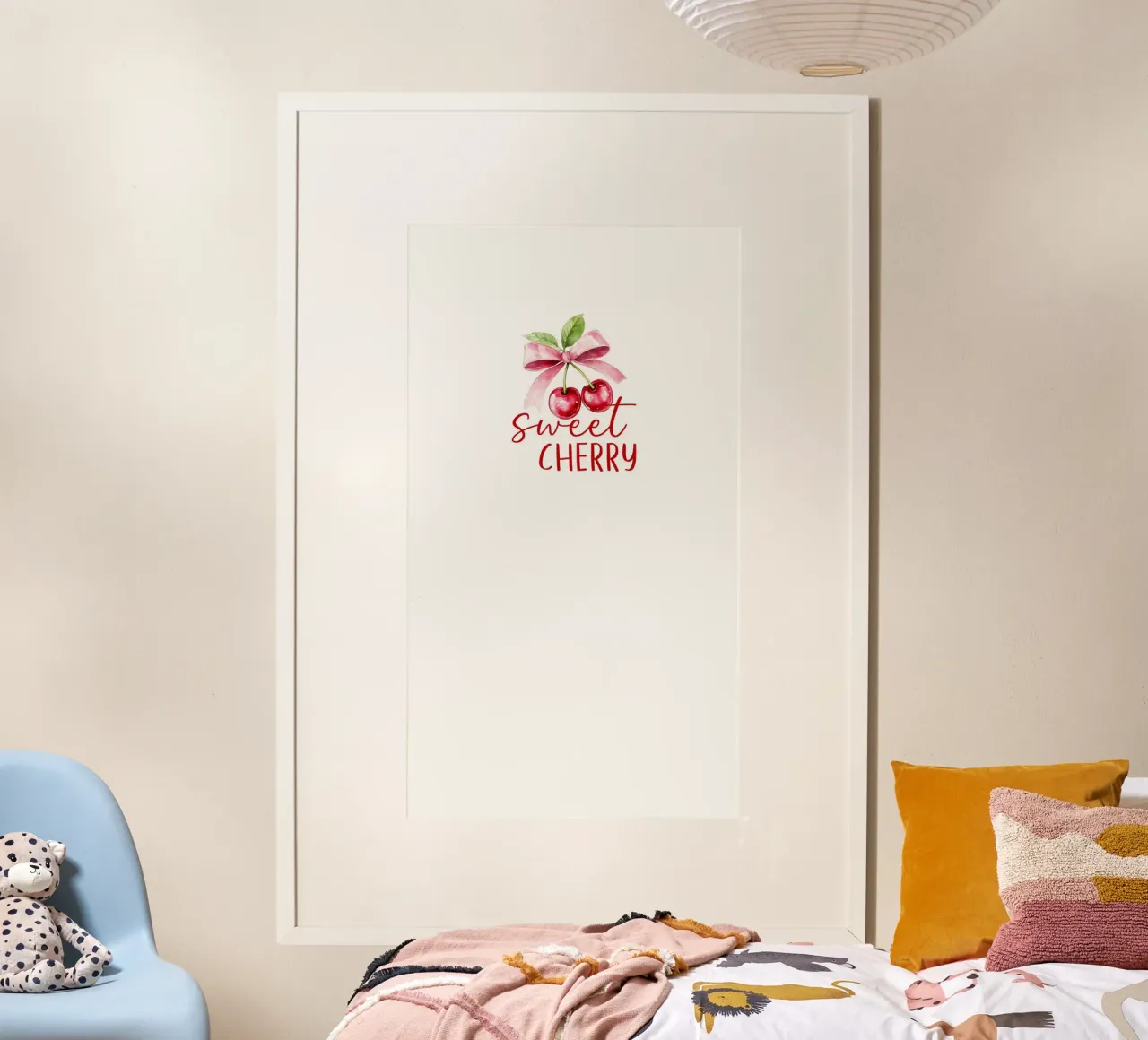 Dolce detto della ciliegia con doppia ciliegia su sfondo chiaro poster da Stilrausch