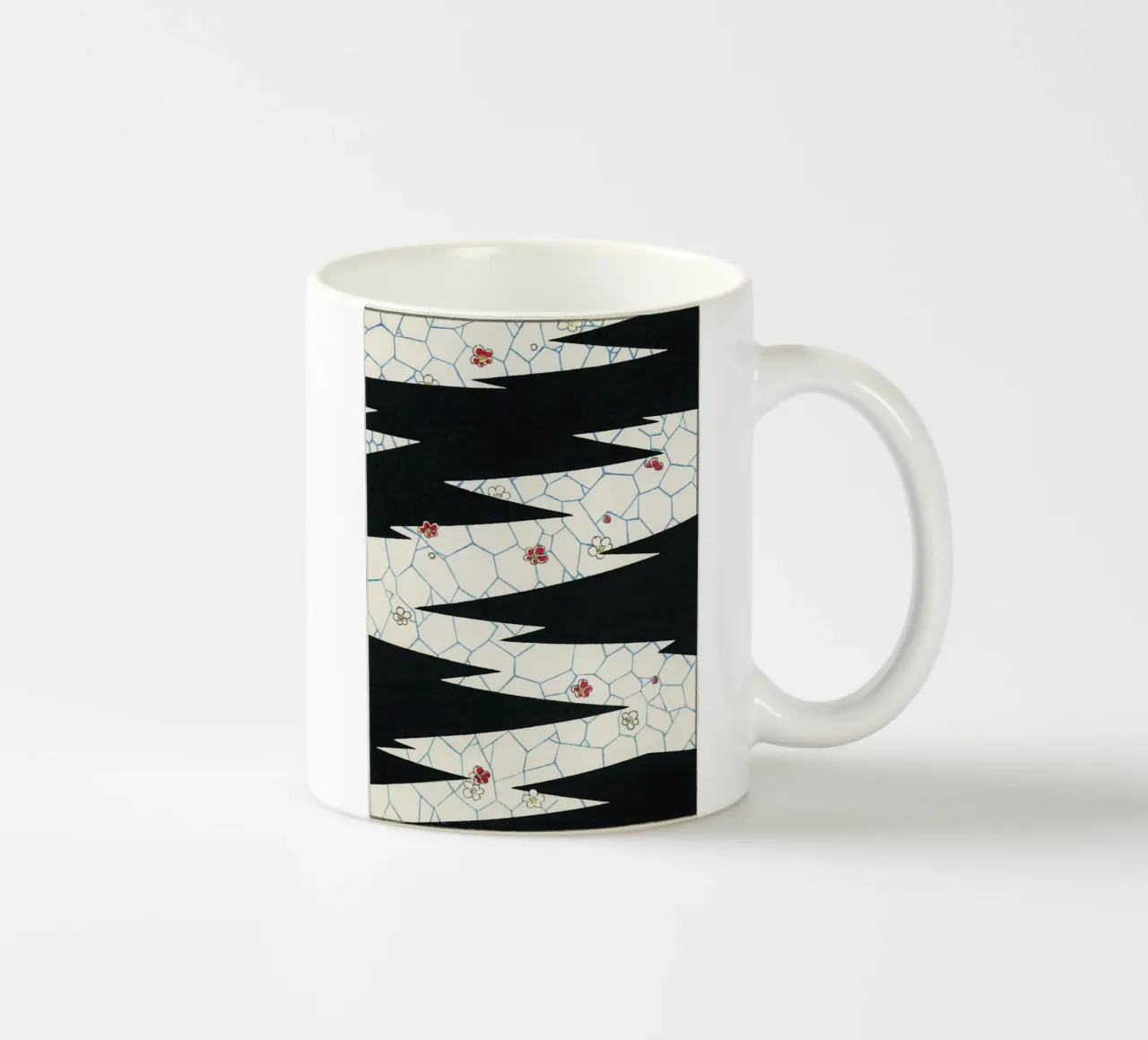 Flowers on a footpath illustration tazza in ceramica da vintageshop